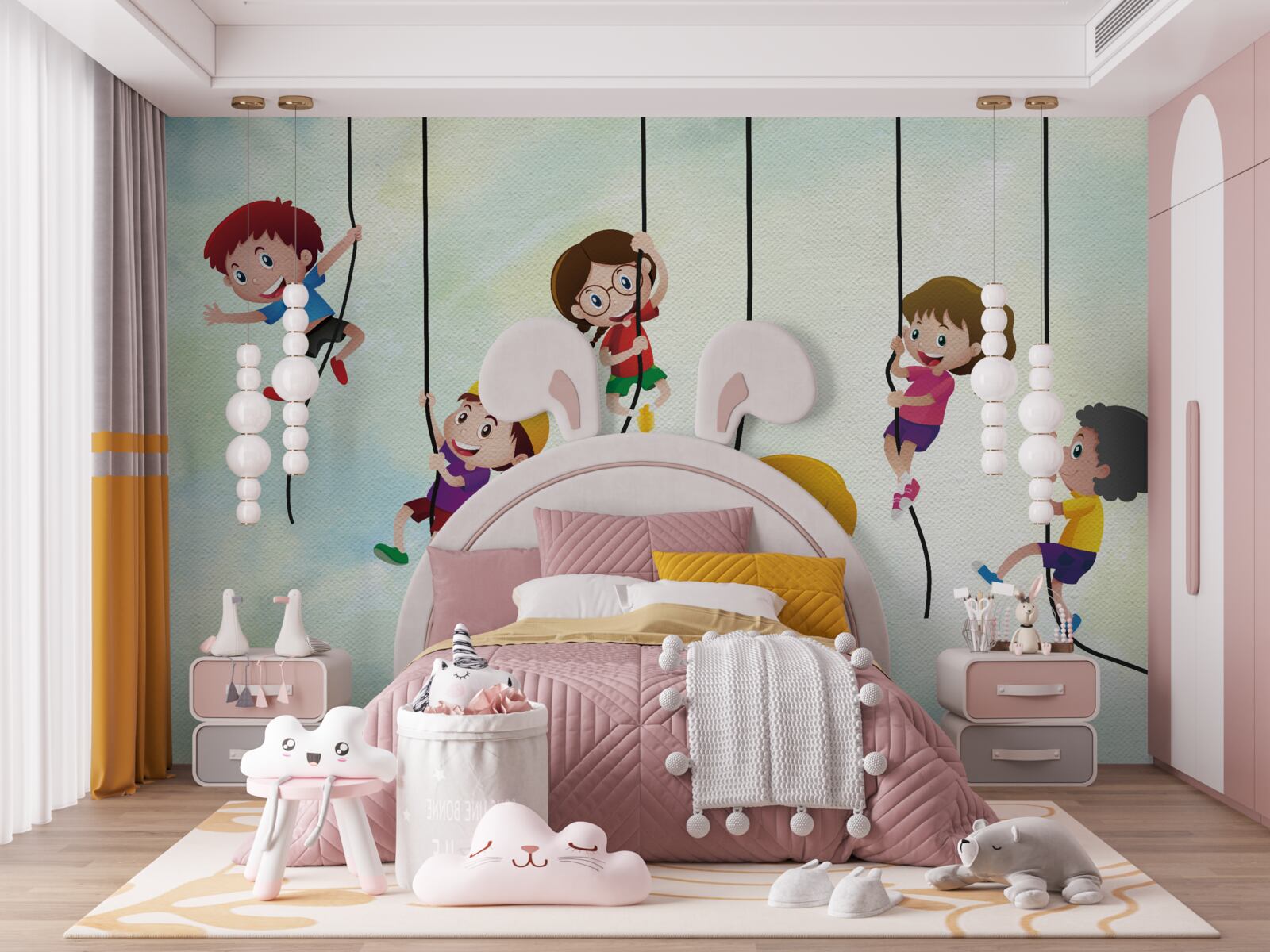 Фотошпалери хлопці на мотузках