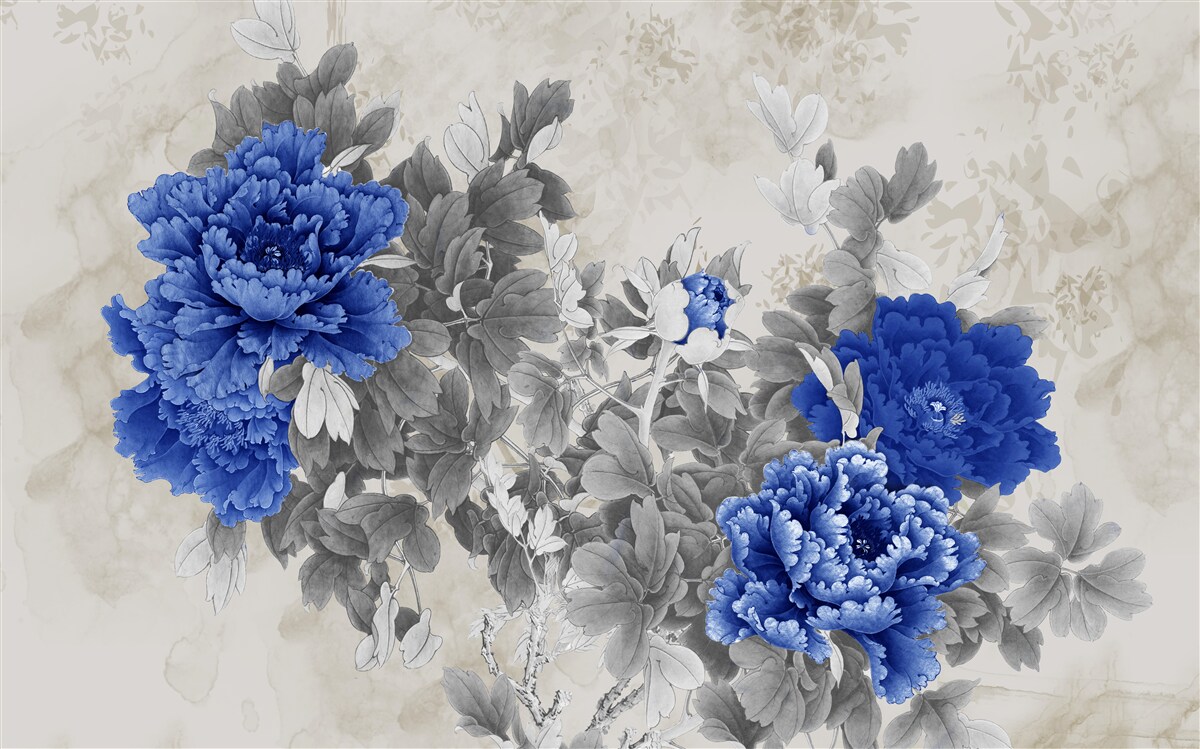 Фотошпалери квіткова ікіебана на сірому тлі