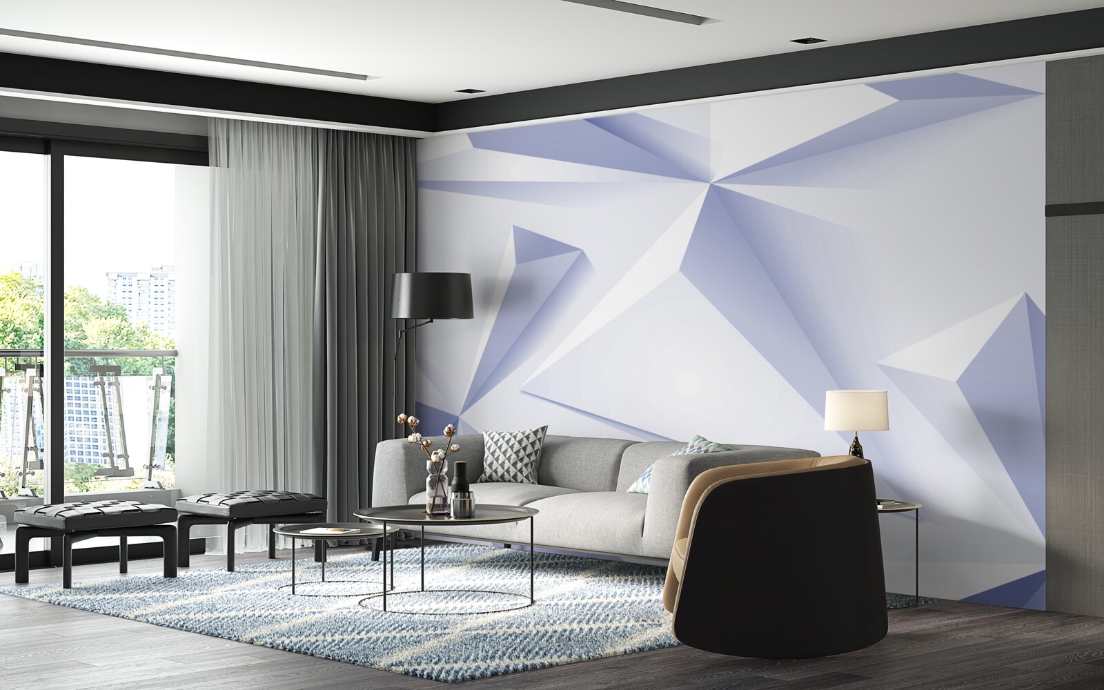 Фотошпалери світлові 3d піраміди