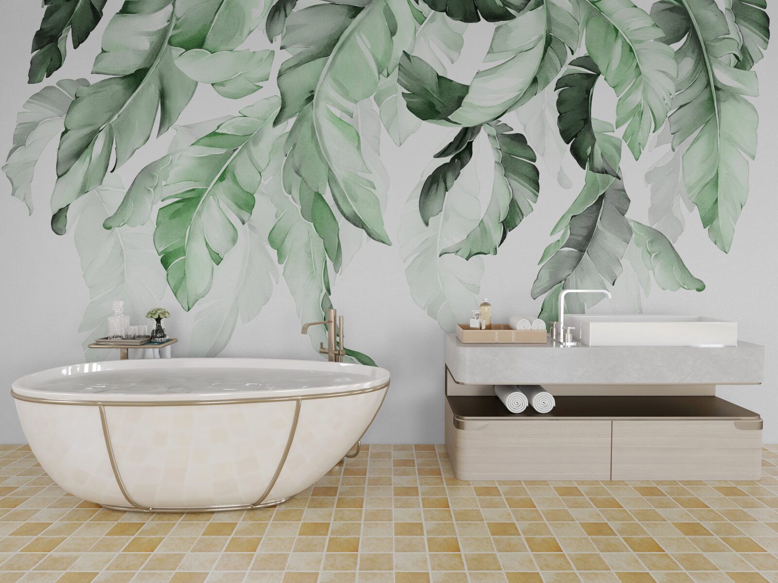 Фотошпалери листя папороті звисає