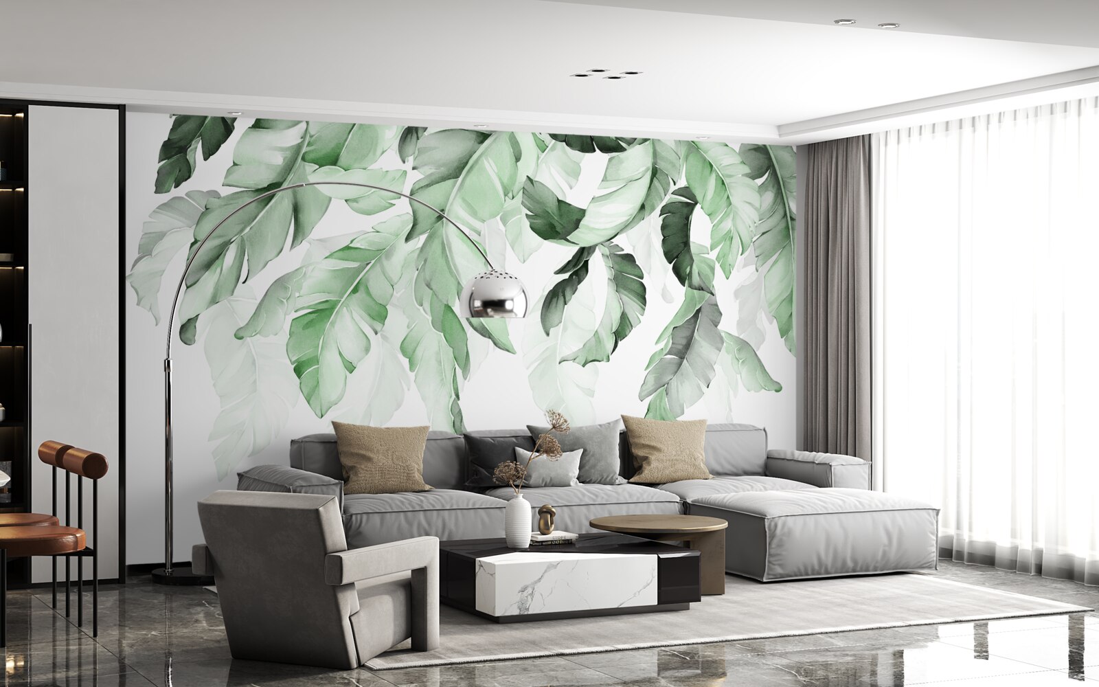 Фотошпалери листя папороті звисає