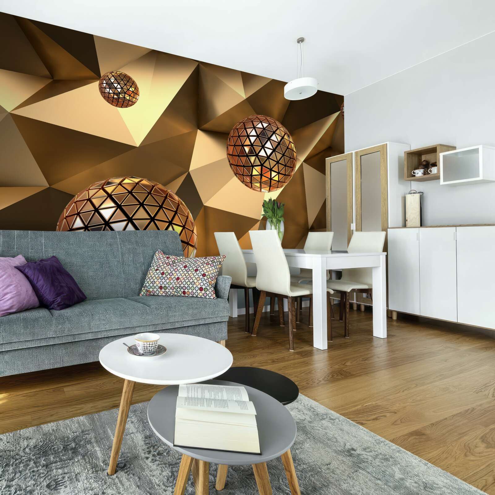 Фотошпалери 3d плаваючі дискотечні кулі