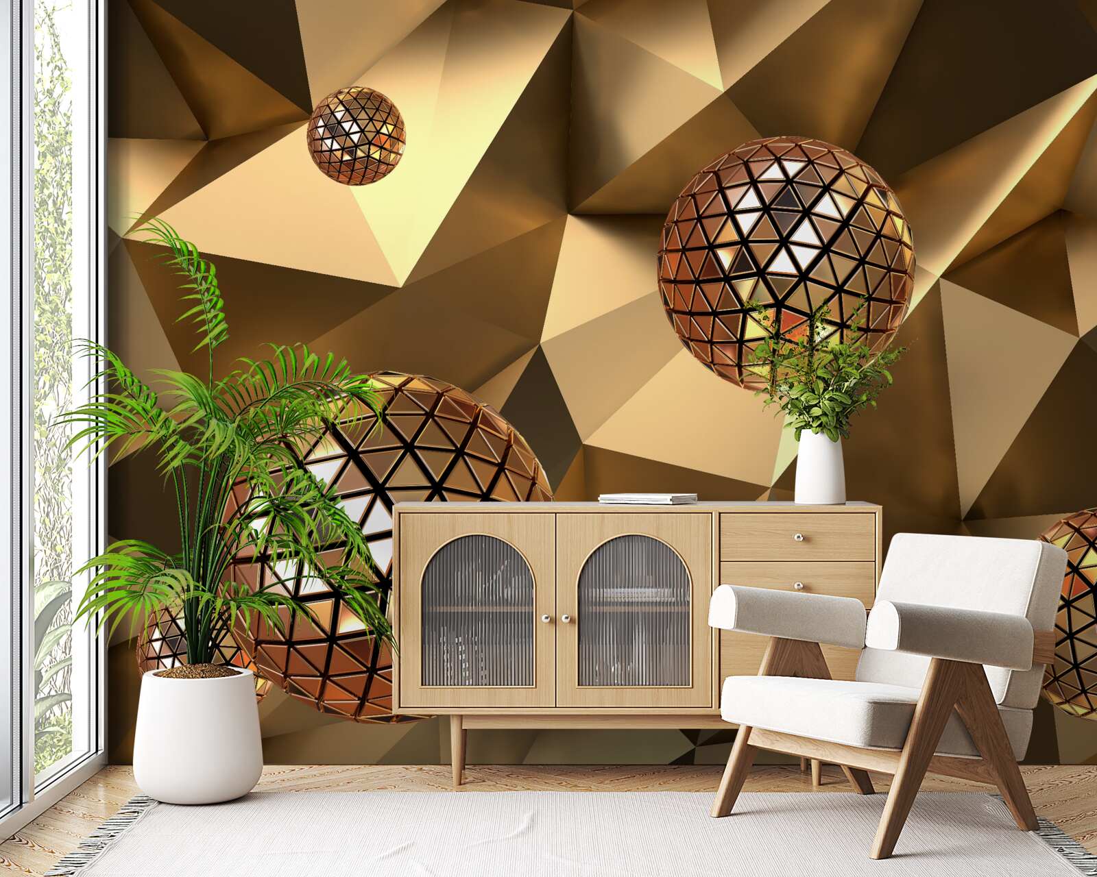 Фотошпалери 3d плаваючі дискотечні кулі