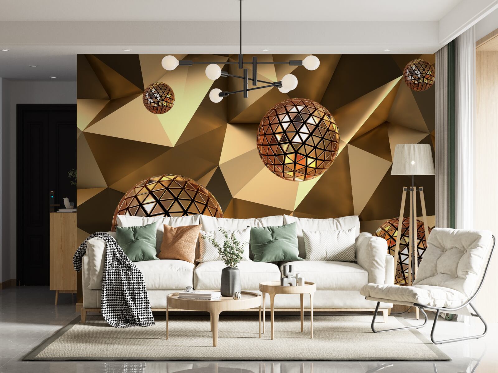 Фотошпалери 3d плаваючі дискотечні кулі