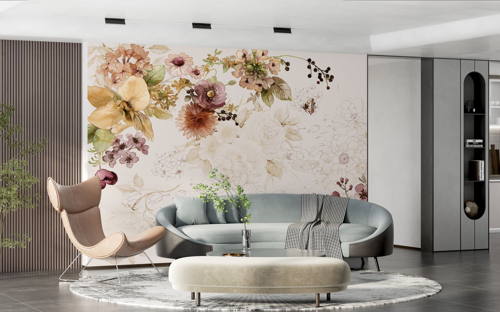 Фотошпалери квіткові композиції на ніжному тлі