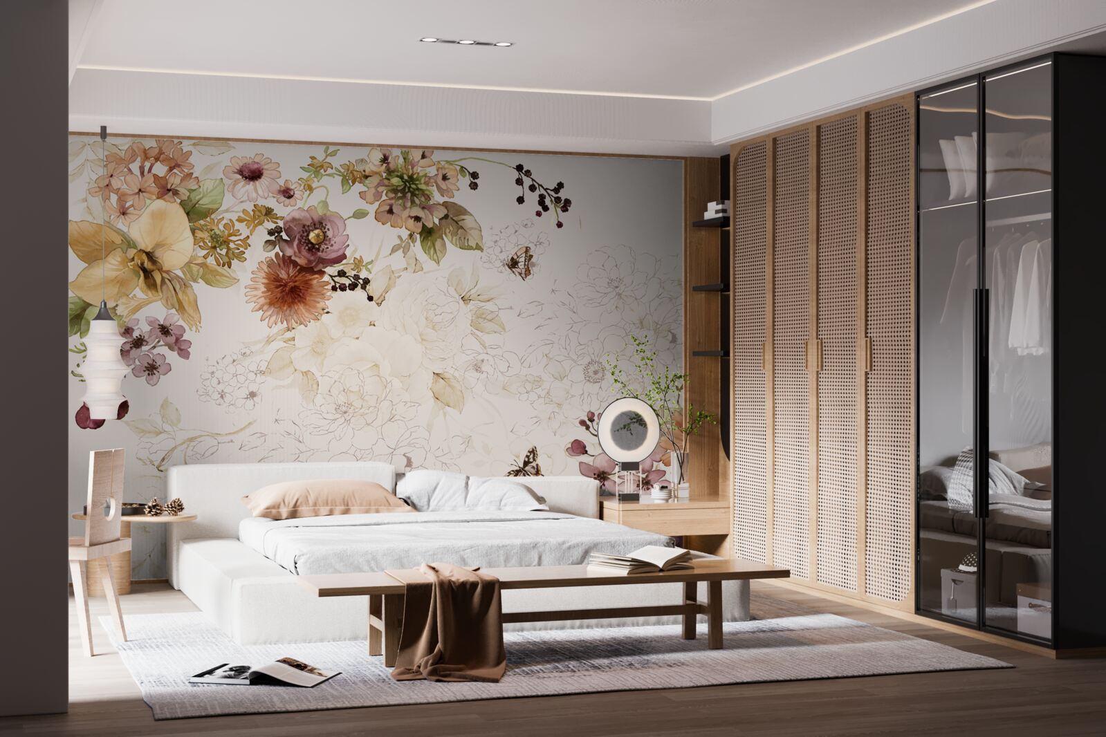 Фотошпалери квіткові композиції на ніжному тлі