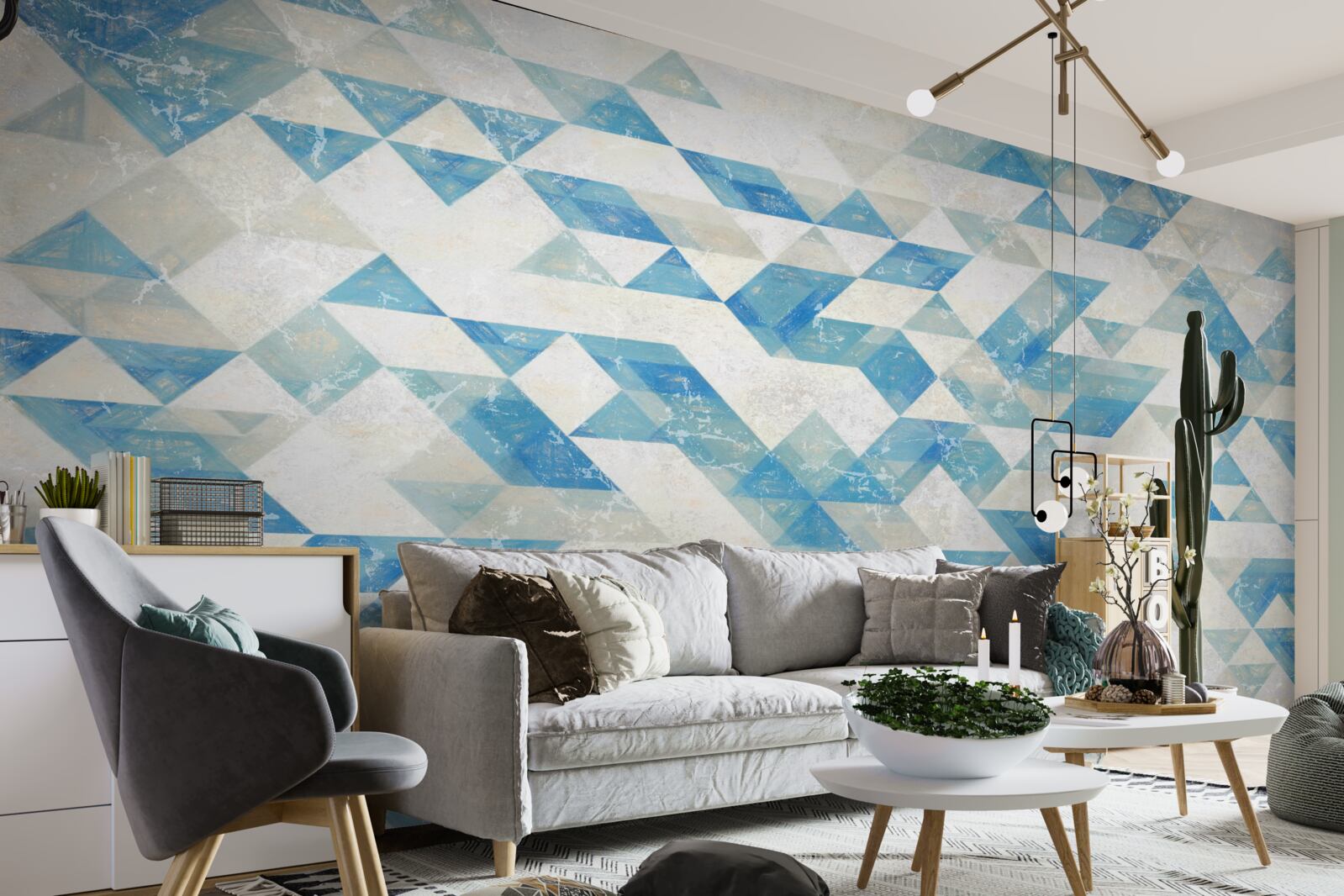 Фотошпалери геометричні фігури в абстракції