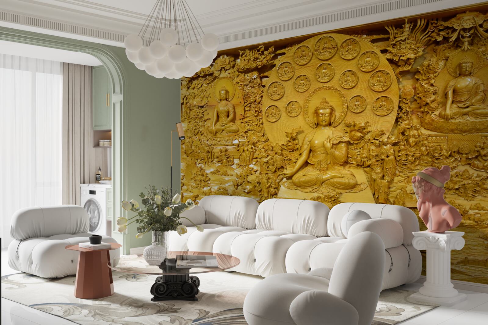 Фотошпалери тибетська дошка з візерунками