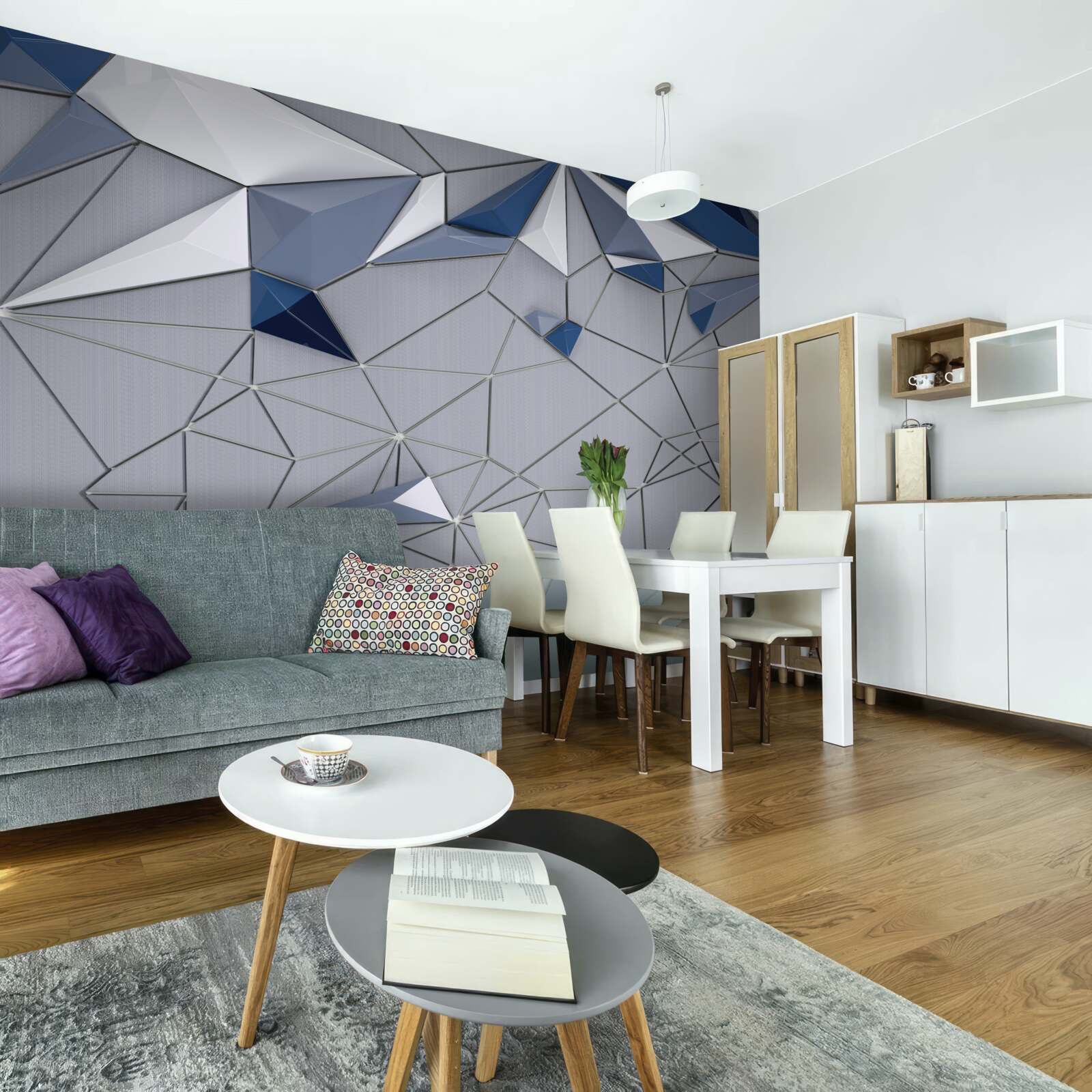 Фотошпалери синій скляний мармур