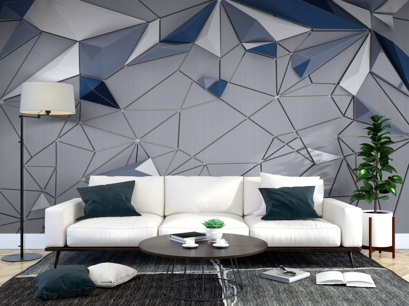 Фотошпалери синій скляний мармур