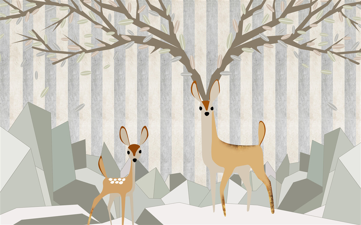 Фотошпалери олень на абстрактному тлі