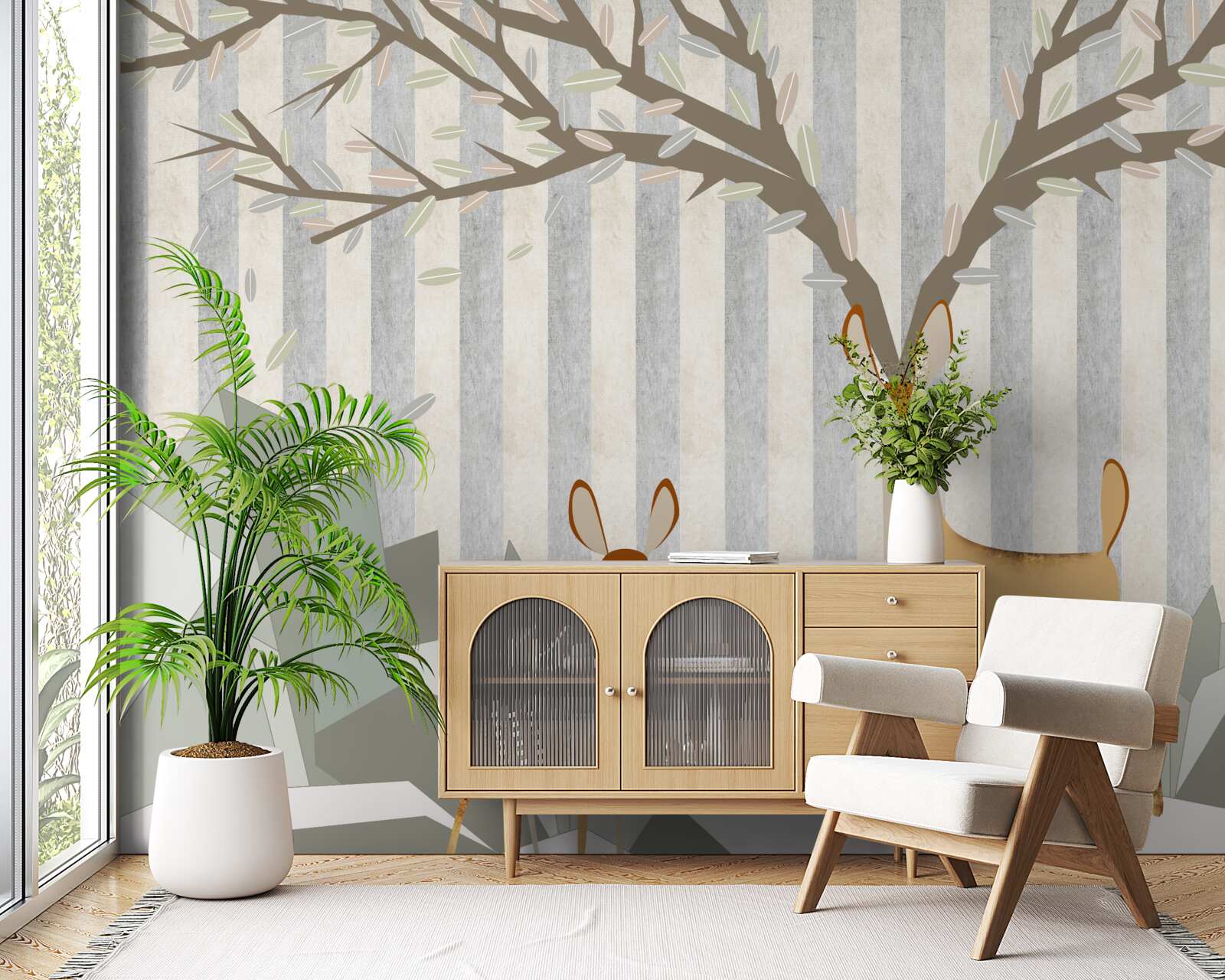 Фотошпалери олень на абстрактному тлі