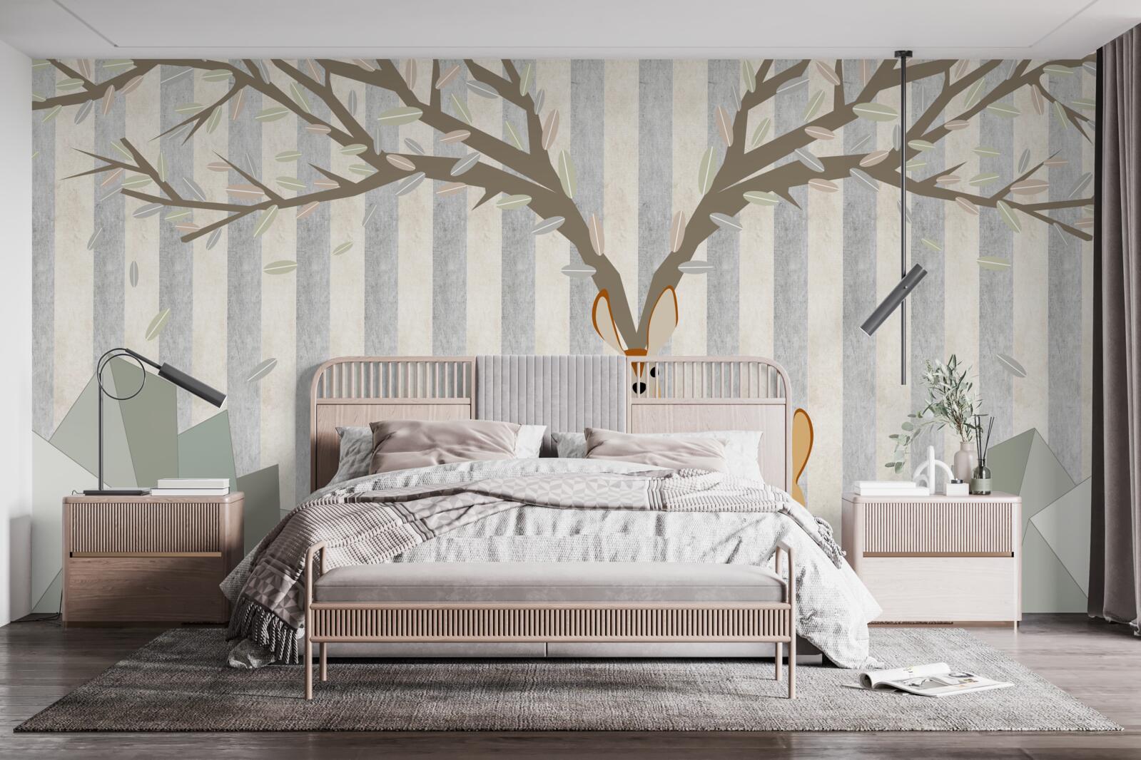 Фотошпалери олень на абстрактному тлі