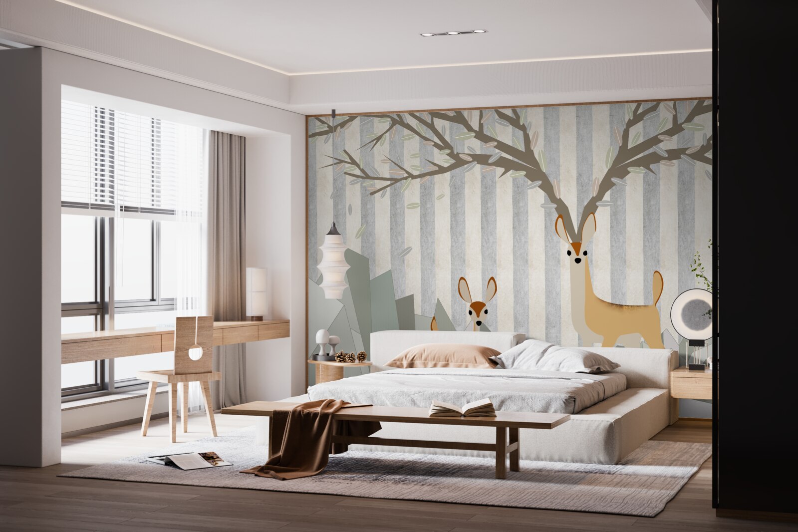 Фотошпалери олень на абстрактному тлі