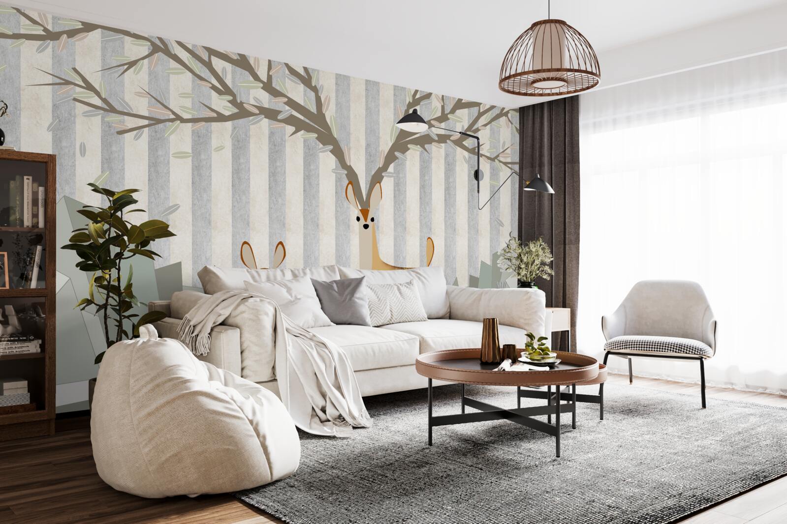 Фотошпалери олень на абстрактному тлі