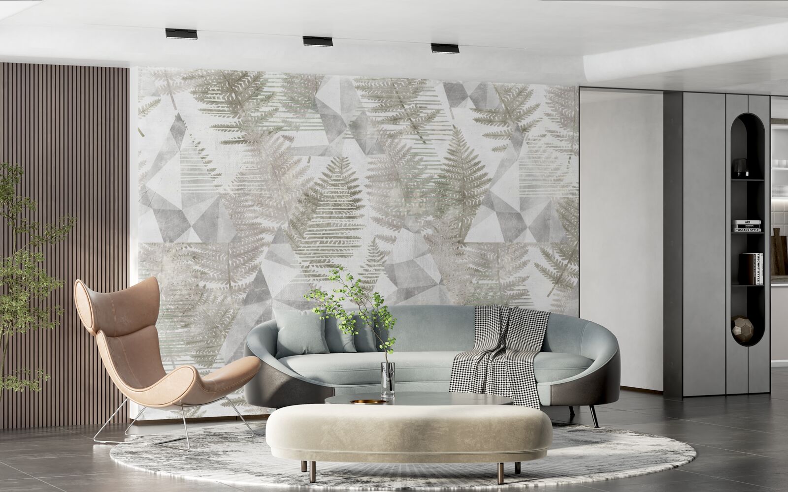 Фотошпалери абстракція з тропічним листям