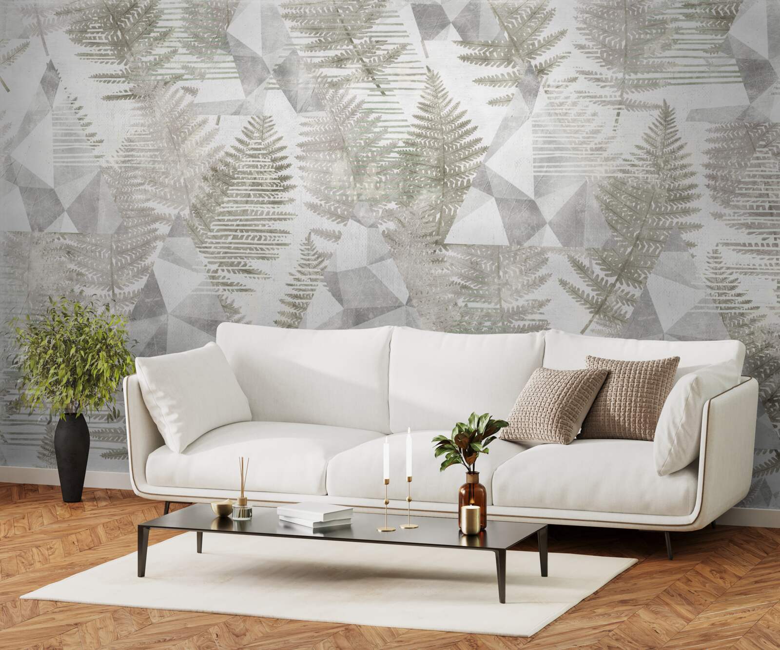 Фотошпалери абстракція з тропічним листям