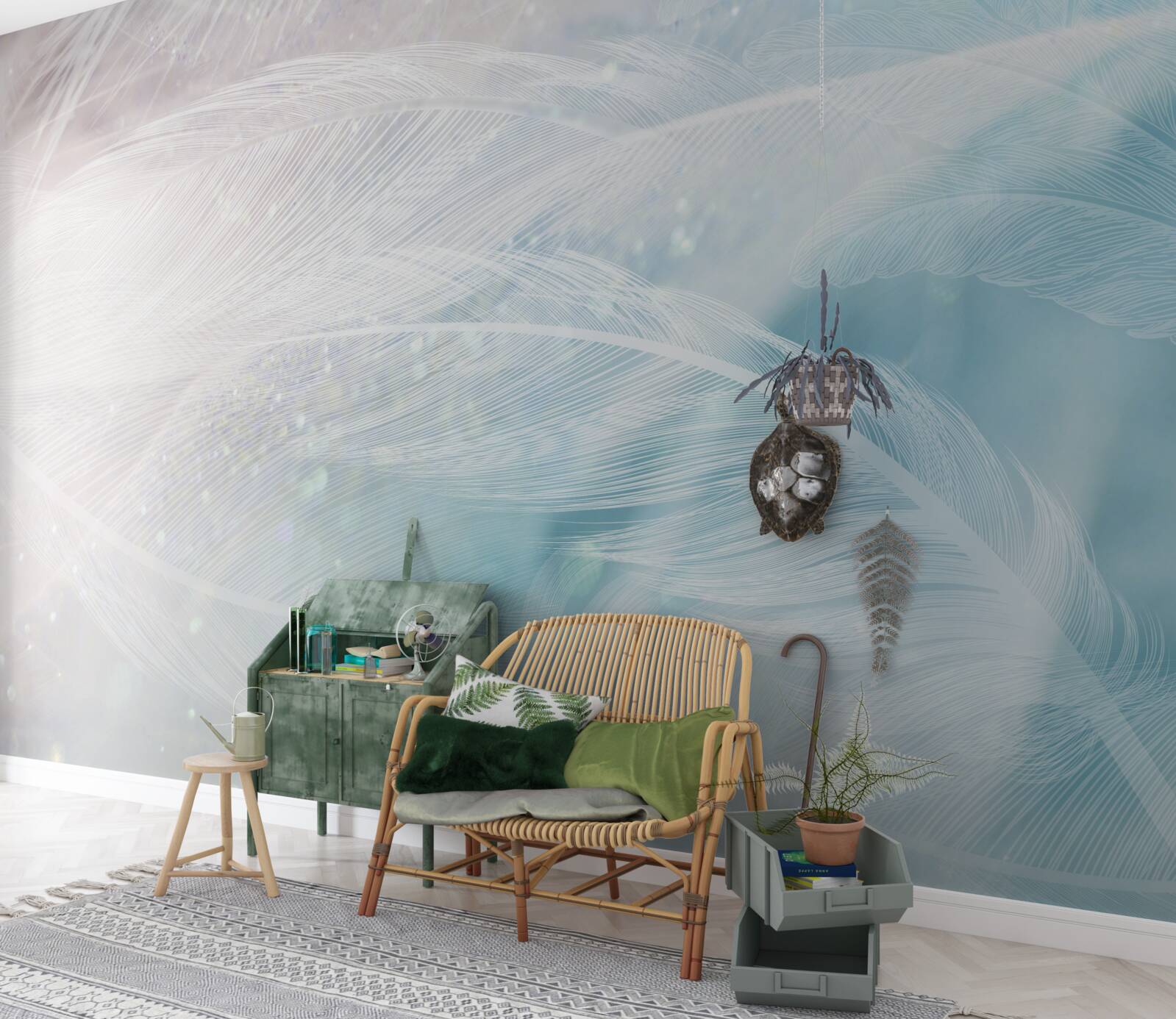 Фотошпалери пір'я в абстракції