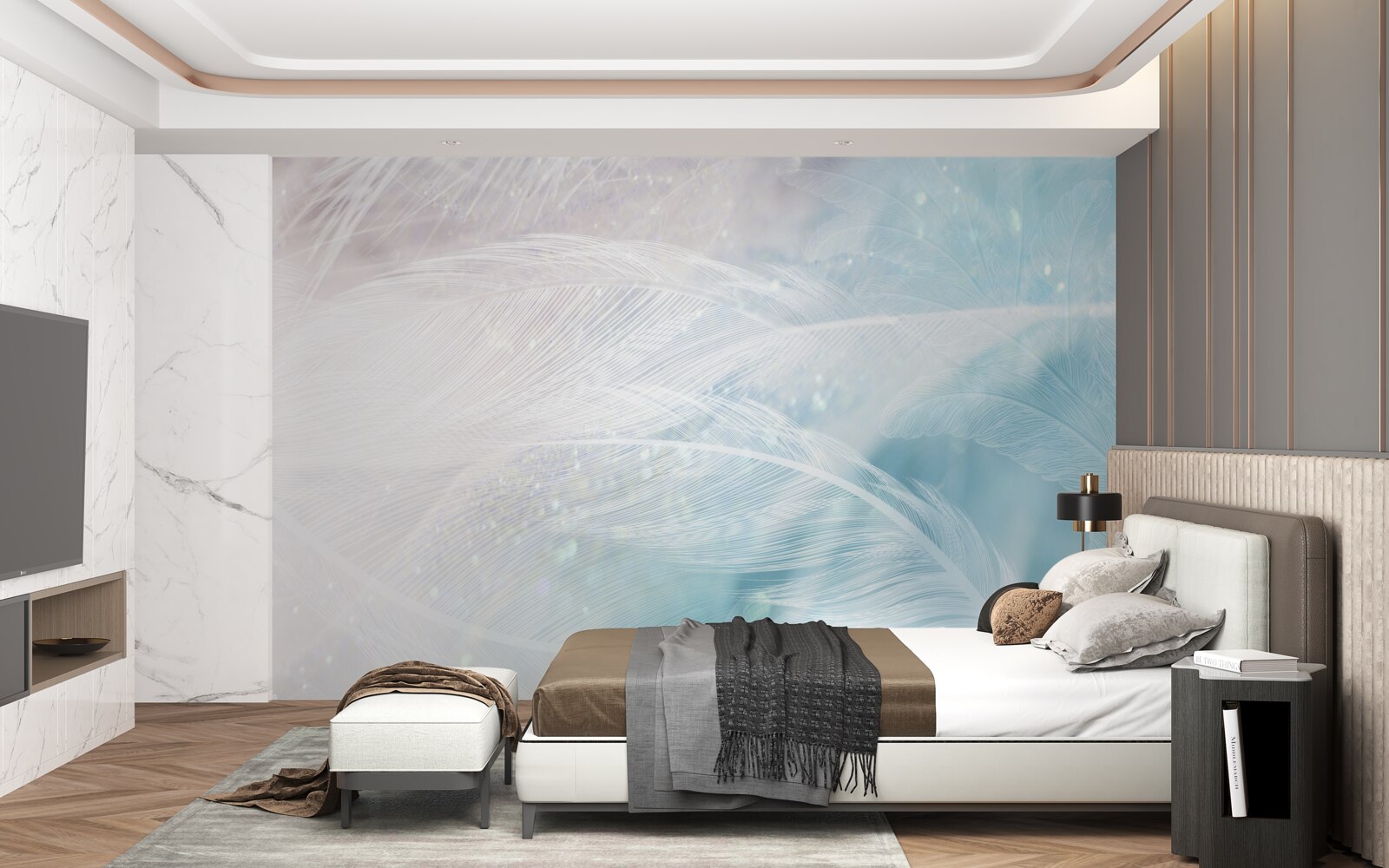 Фотошпалери пір'я в абстракції