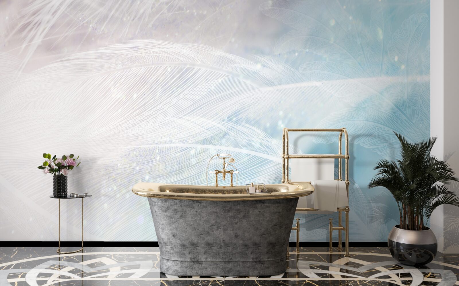 Фотошпалери пір'я в абстракції