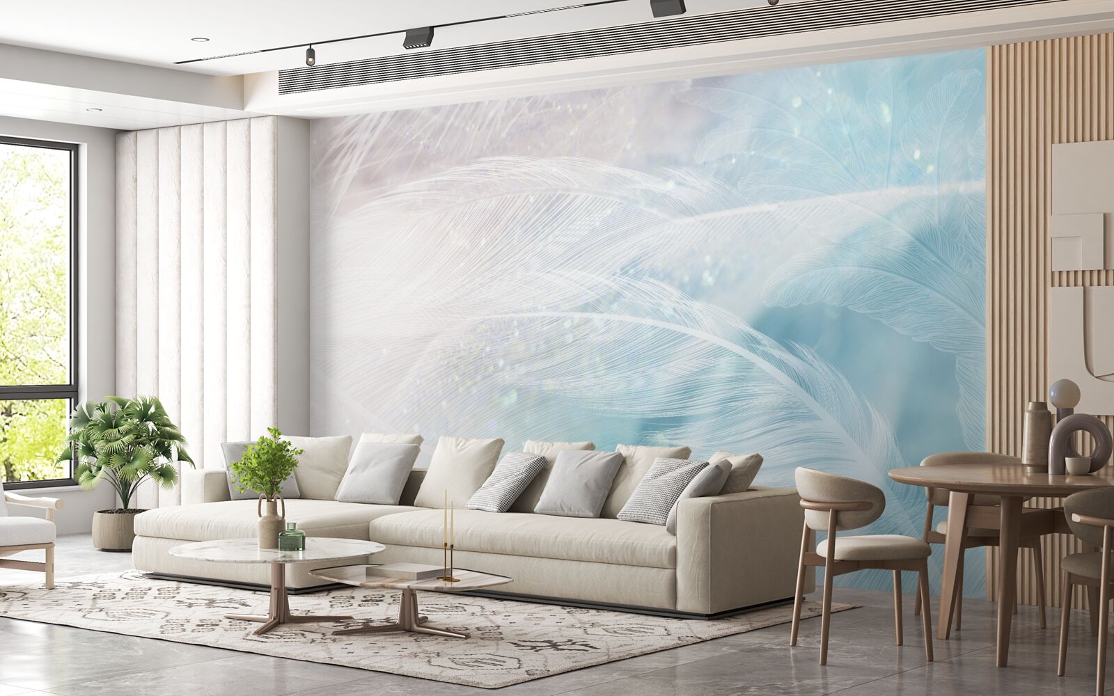 Фотошпалери пір'я в абстракції