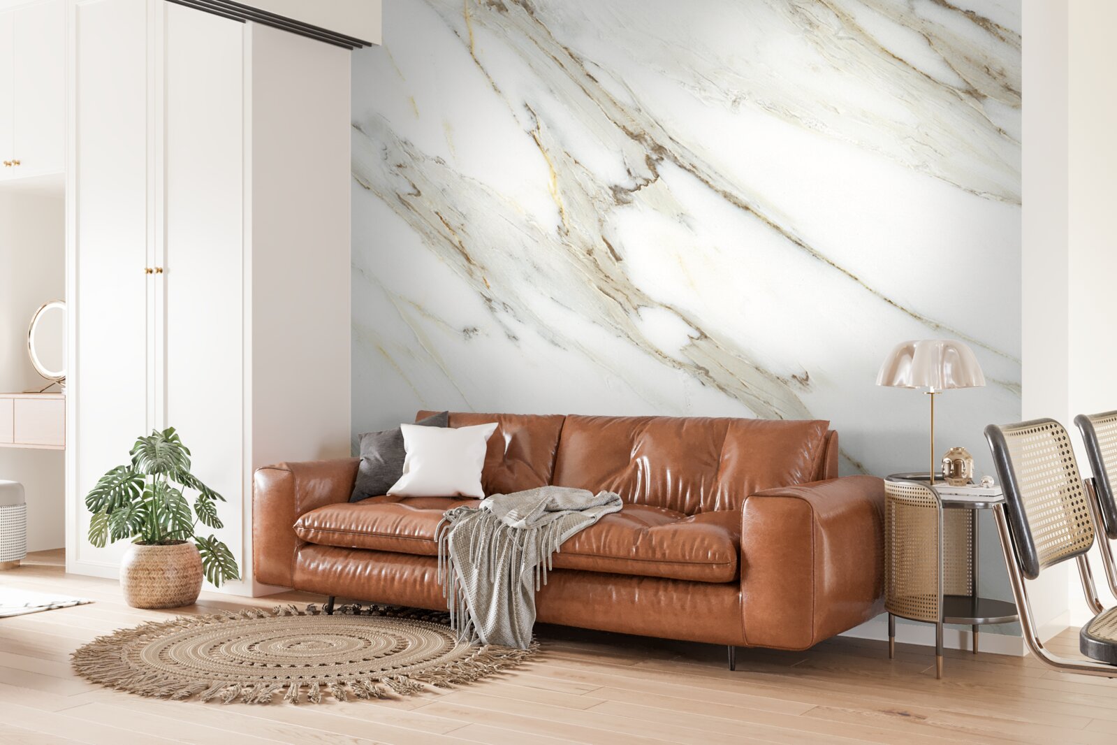 Фотошпалери золото і срібло з мармуром