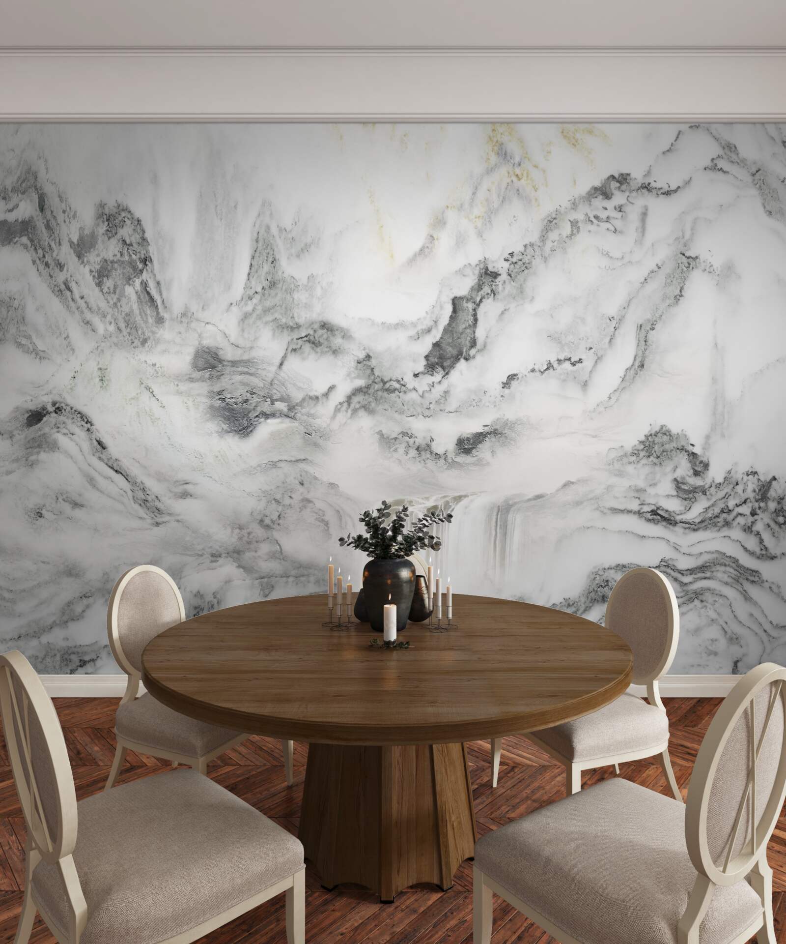 Фотошпалери мармурова текстура з видом на гори