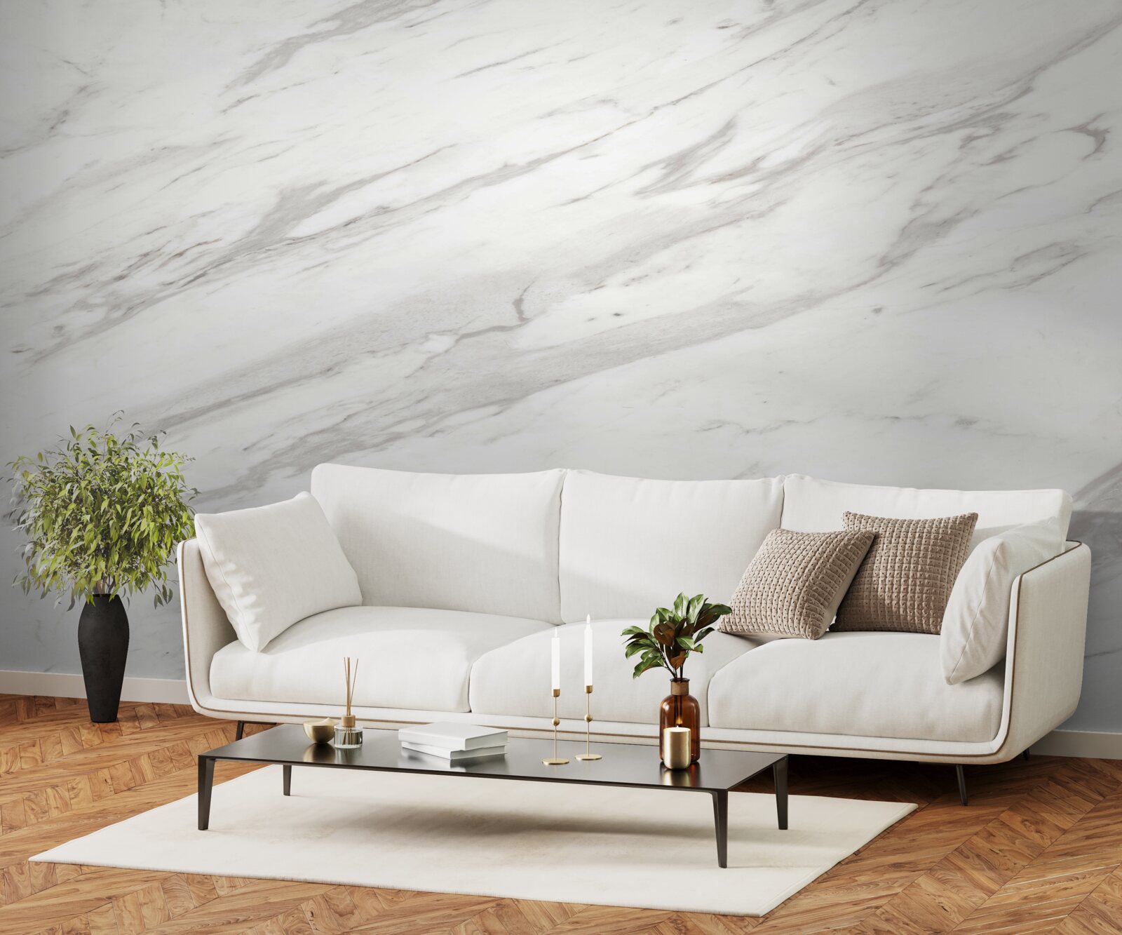 Фотошпалери білий і сірий мармур