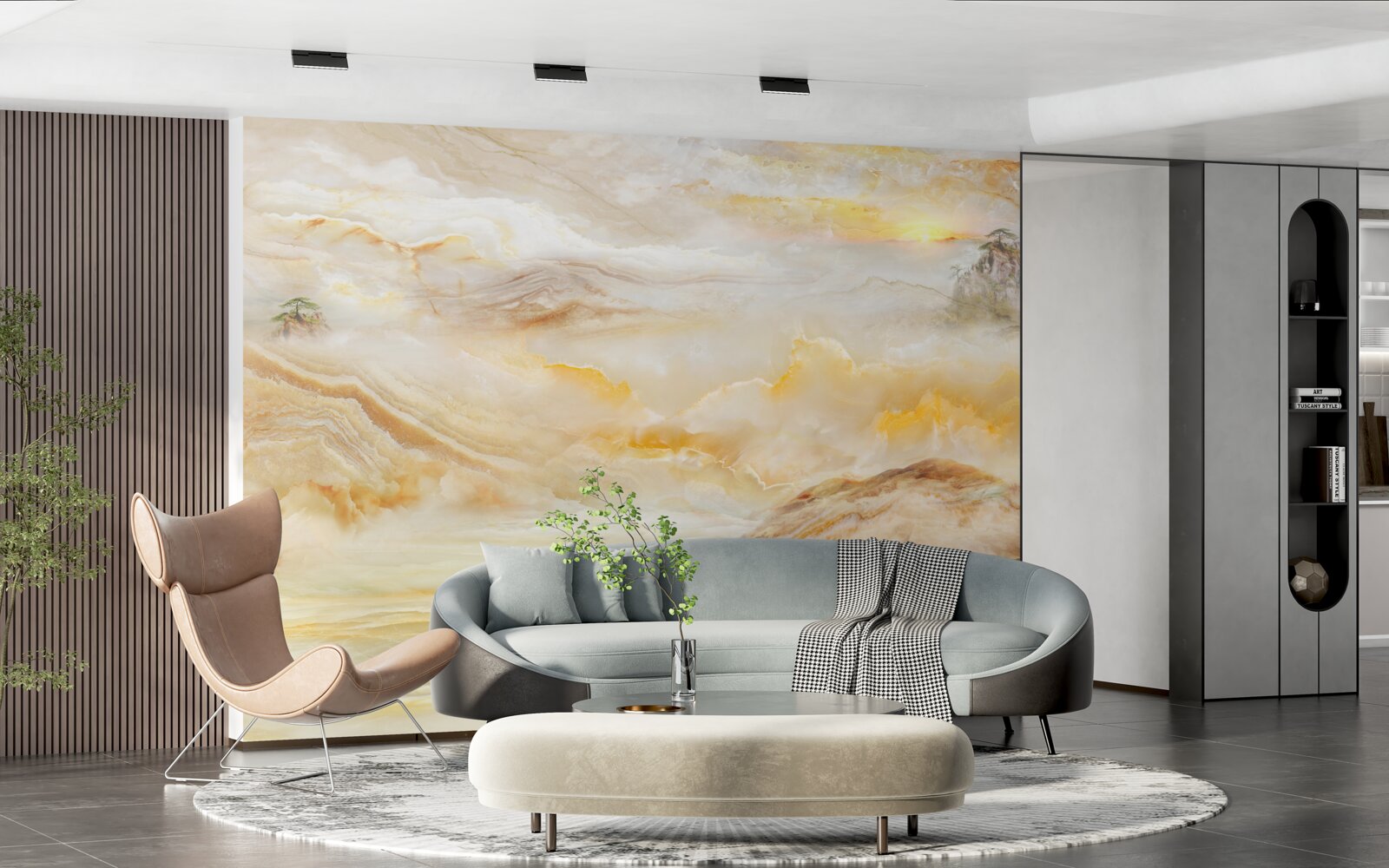 Фотошпалери ранок у горах, оповитий туманом