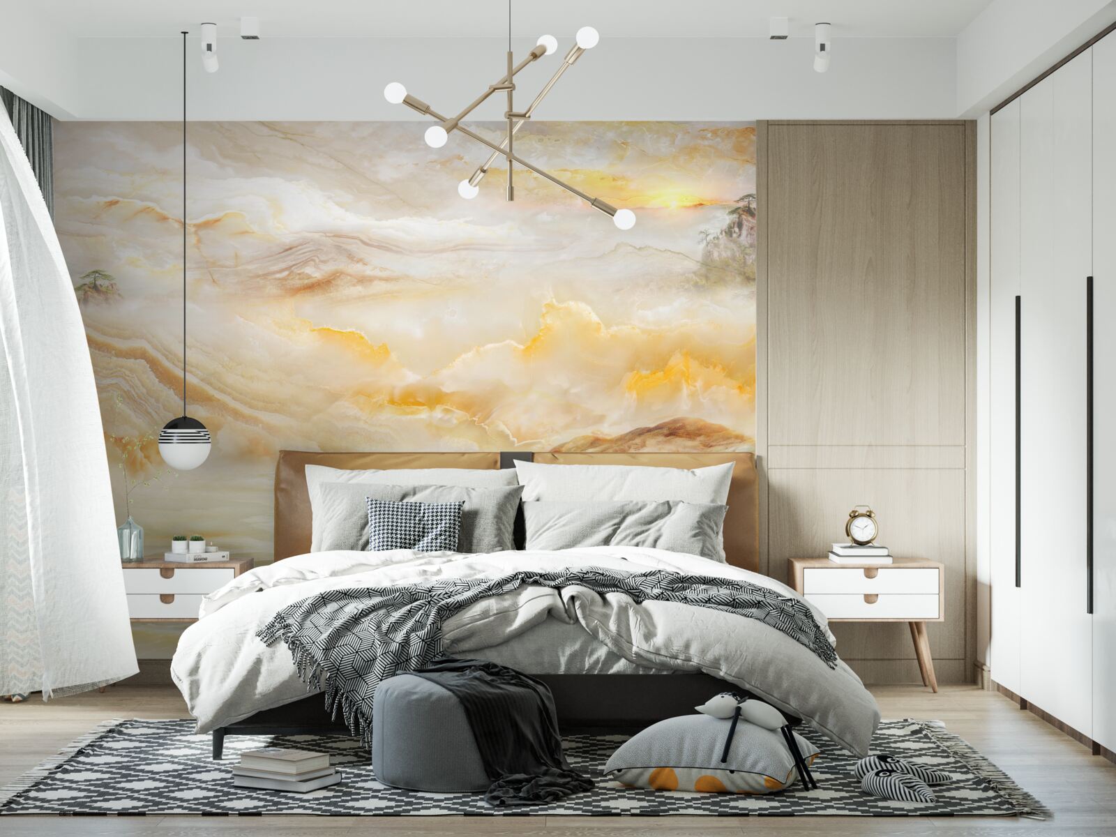 Фотошпалери ранок у горах, оповитий туманом