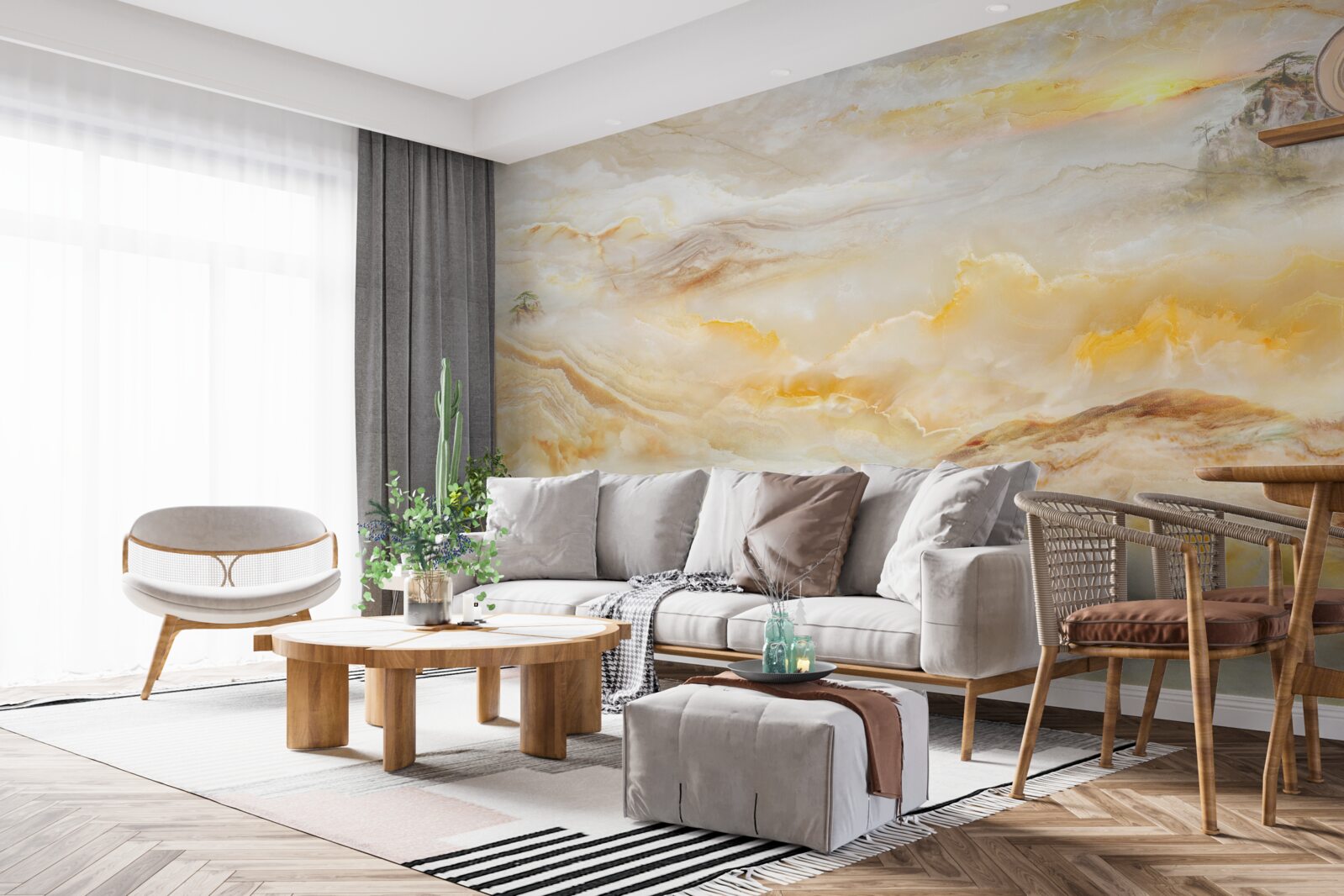 Фотошпалери ранок у горах, оповитий туманом