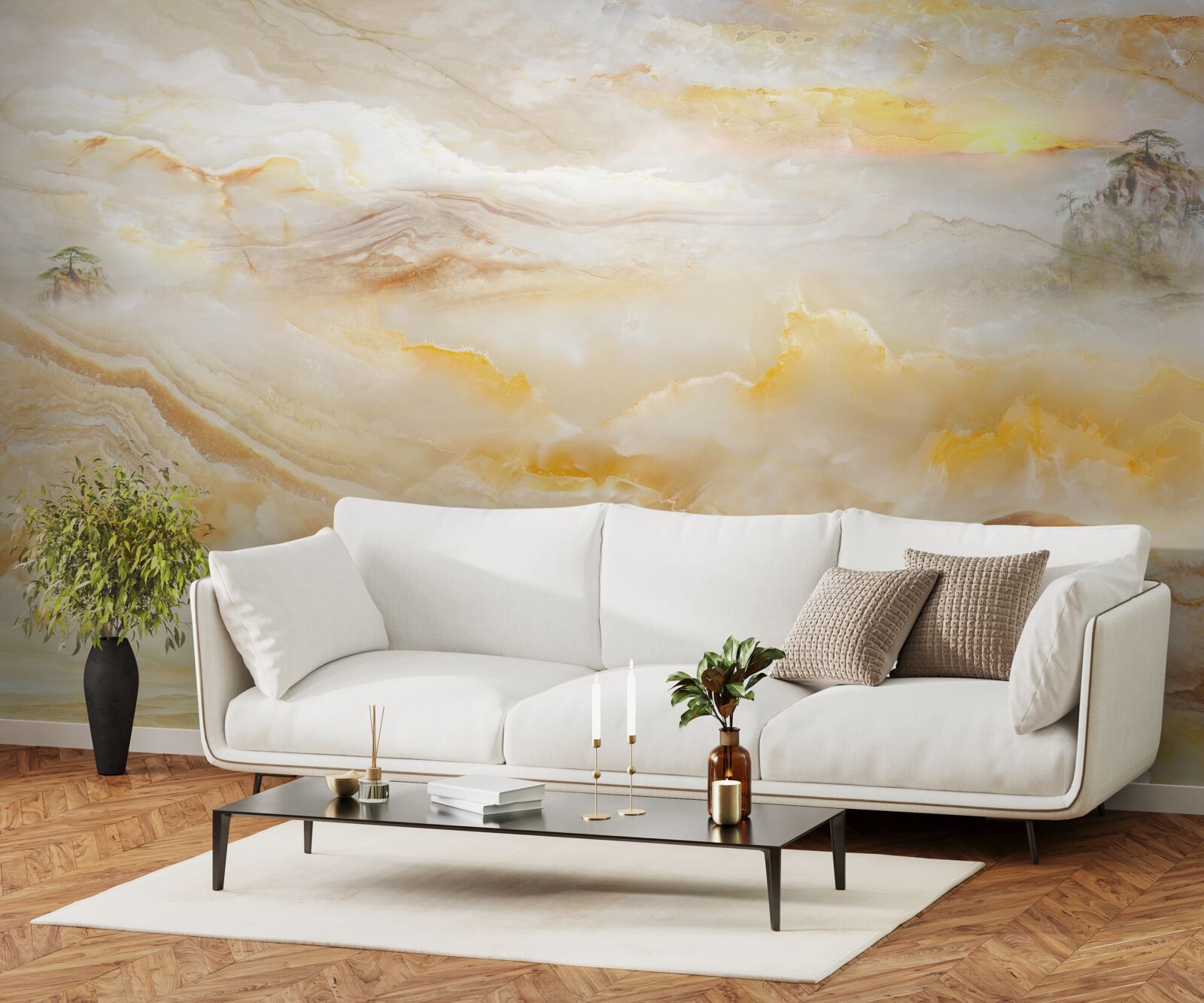 Фотошпалери ранок у горах, оповитий туманом