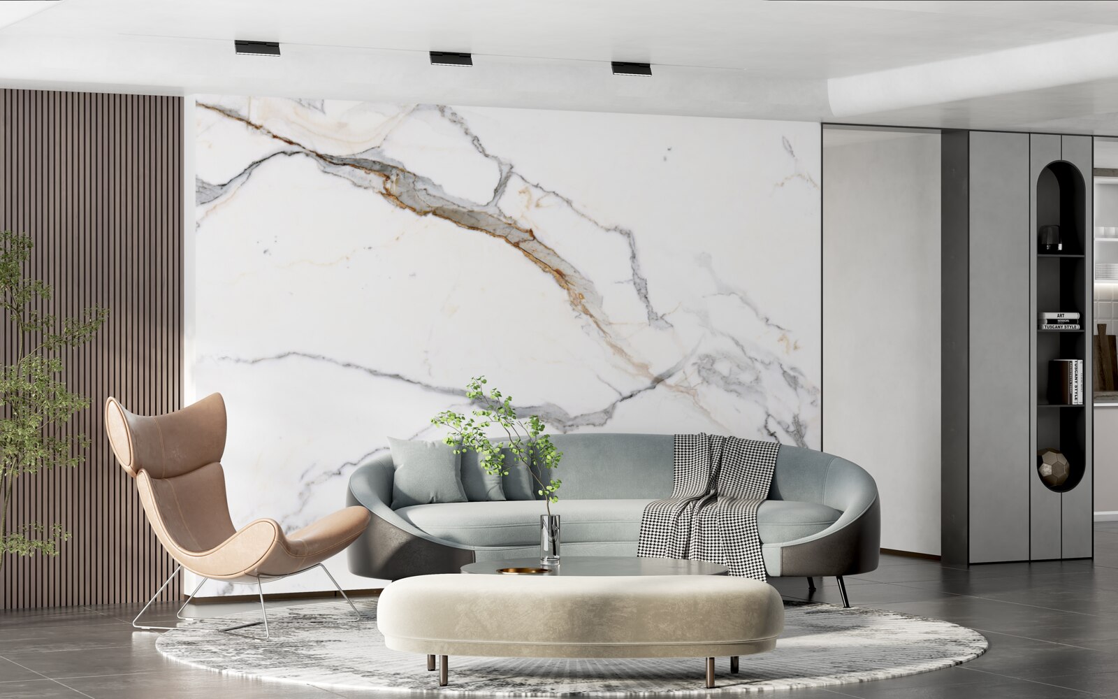 Фотошпалери мармур з нечітким хвильовим малюнком