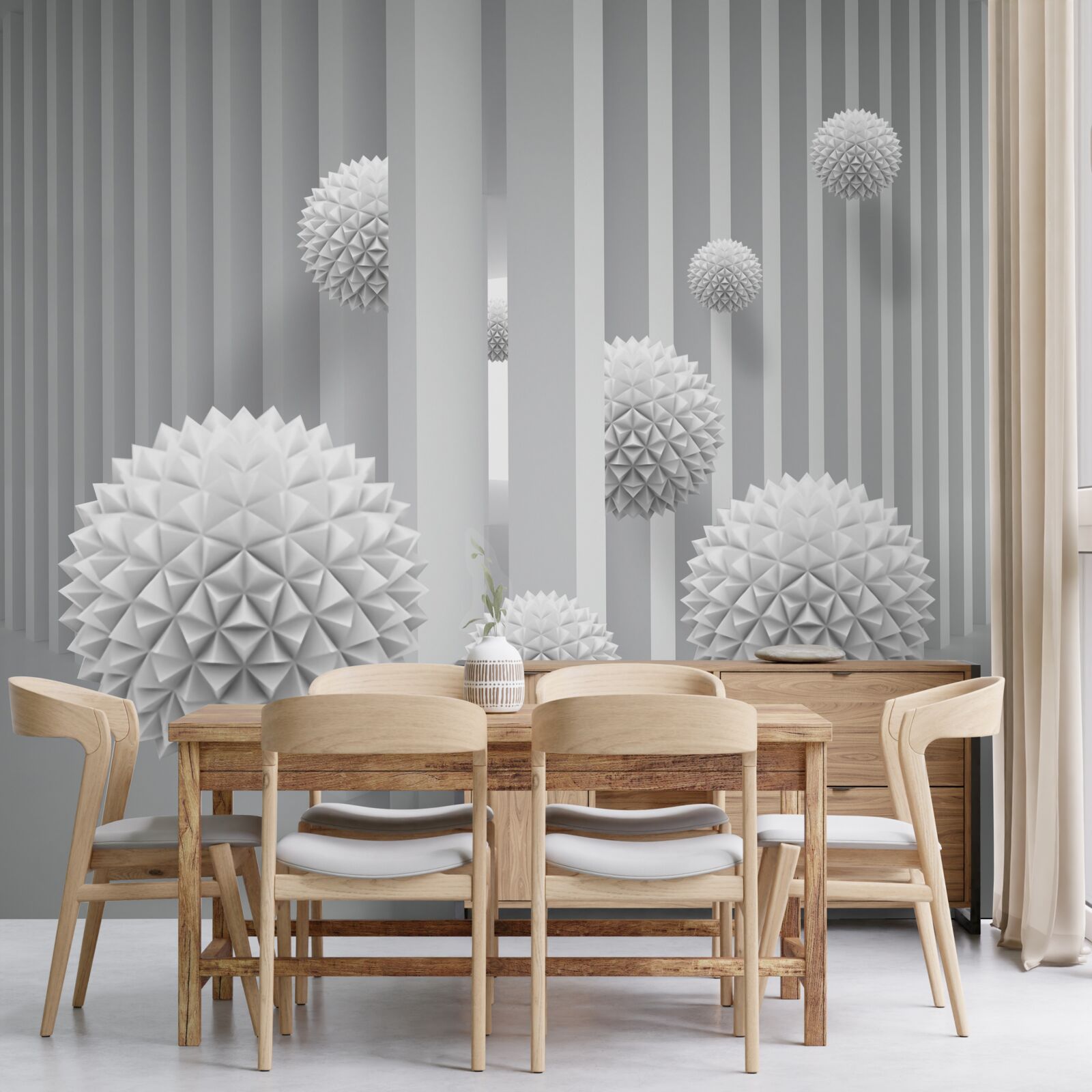 Фотошпалери кульки, що літають над геометричними фігурами