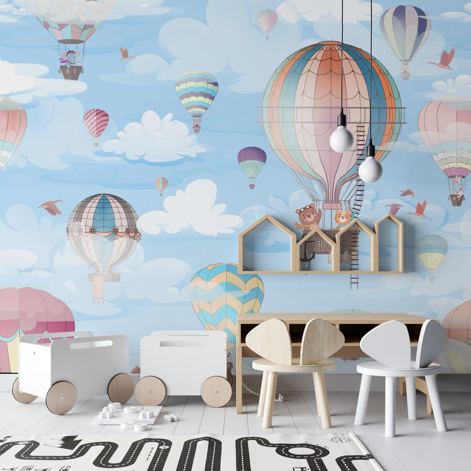 Фотошпалери літаючі кульки із зображенням тварин