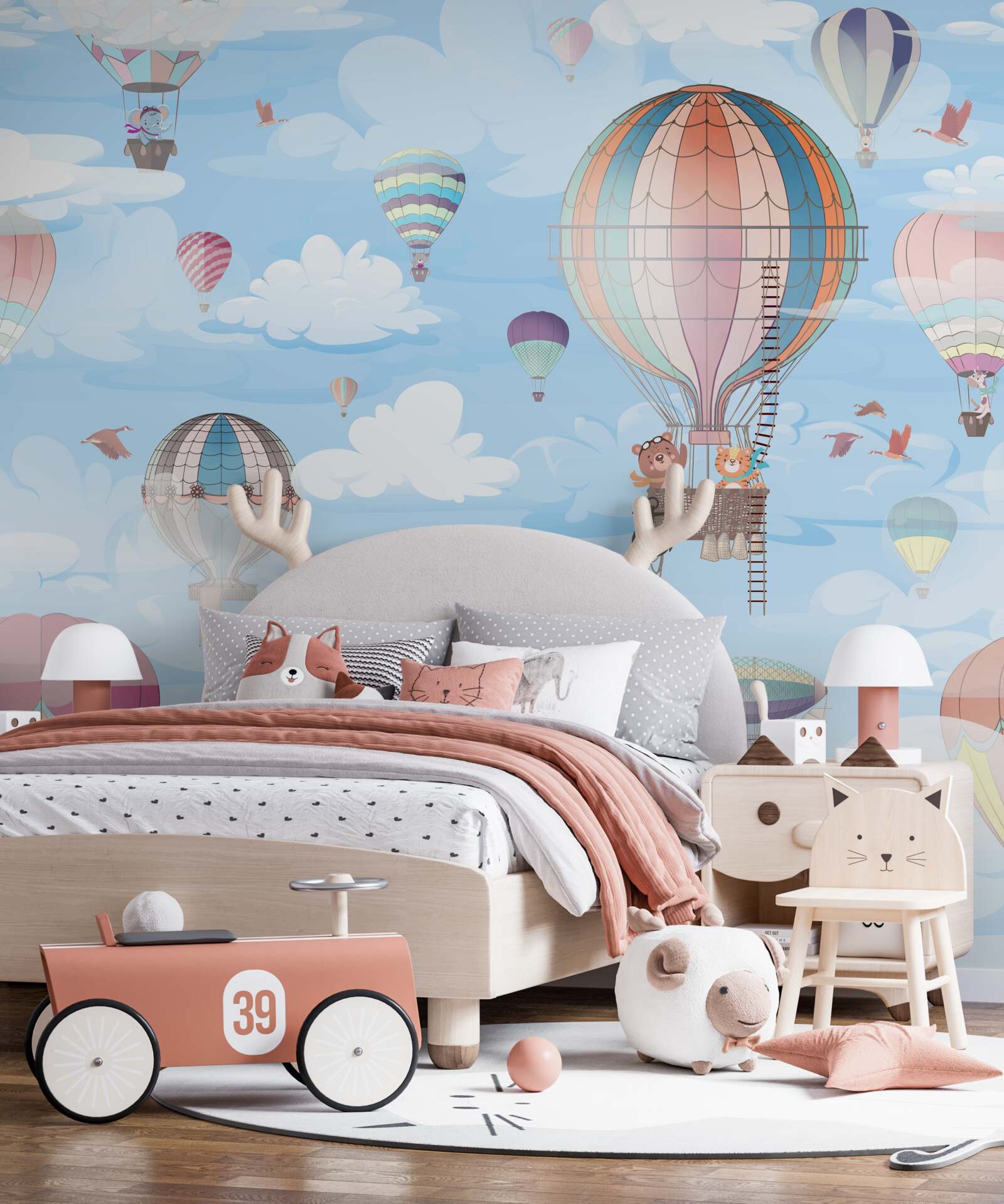 Фотошпалери літаючі кульки із зображенням тварин