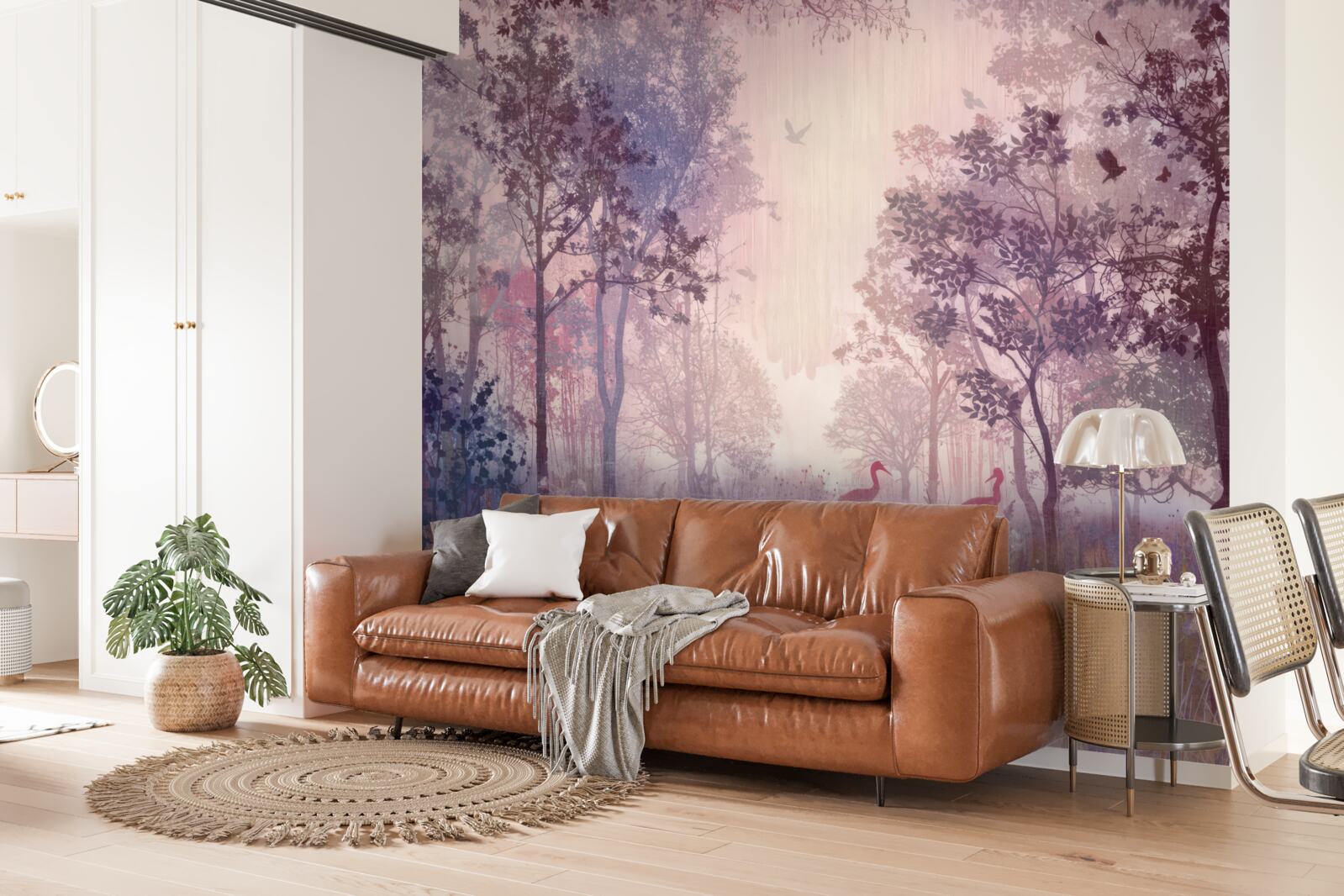 Фотошпалери акварель осіннього лісу