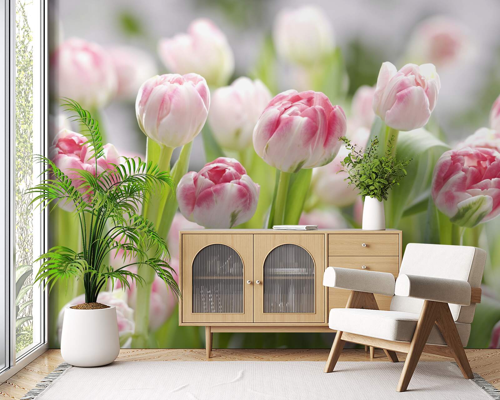 Фотошпалери нерозкриті бутони тюльпанів