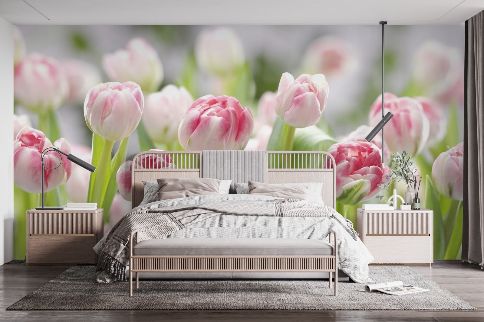 Фотошпалери нерозкриті бутони тюльпанів