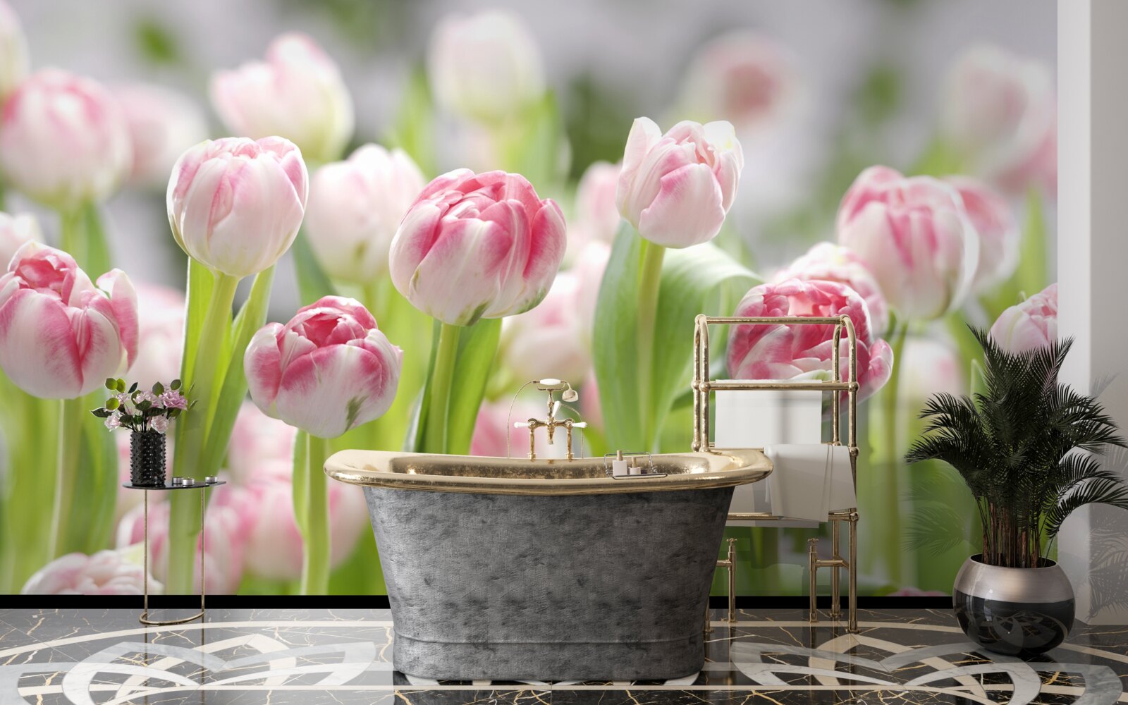 Фотошпалери нерозкриті бутони тюльпанів