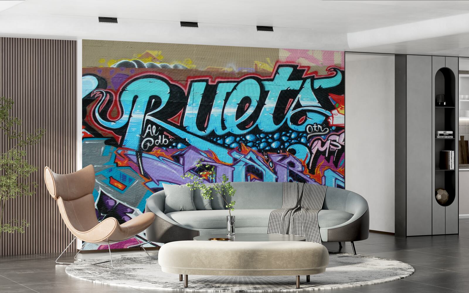 Фотошпалери Стіна прикрашена яскравим графіті