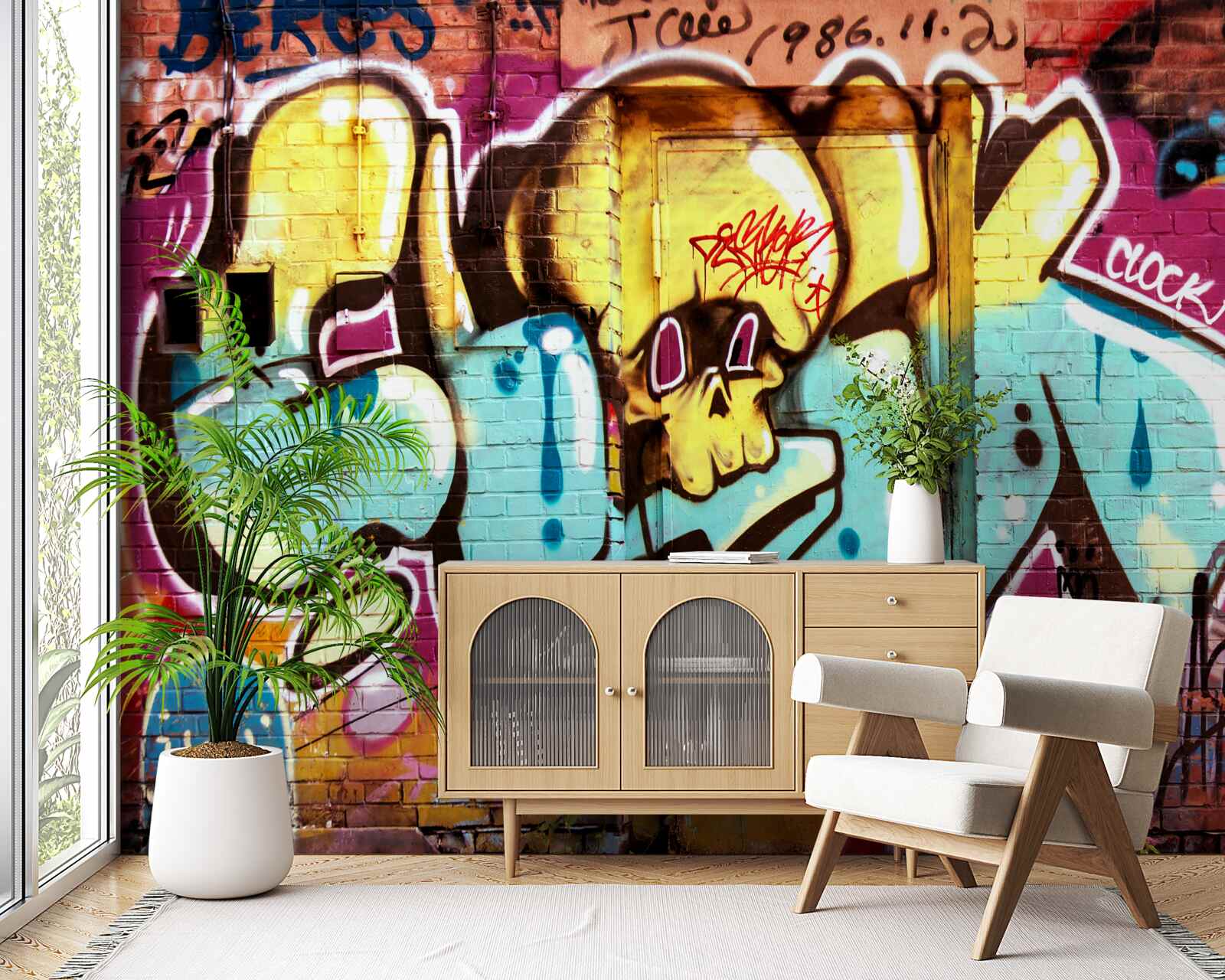 Фотошпалери графіті з яскравими написами