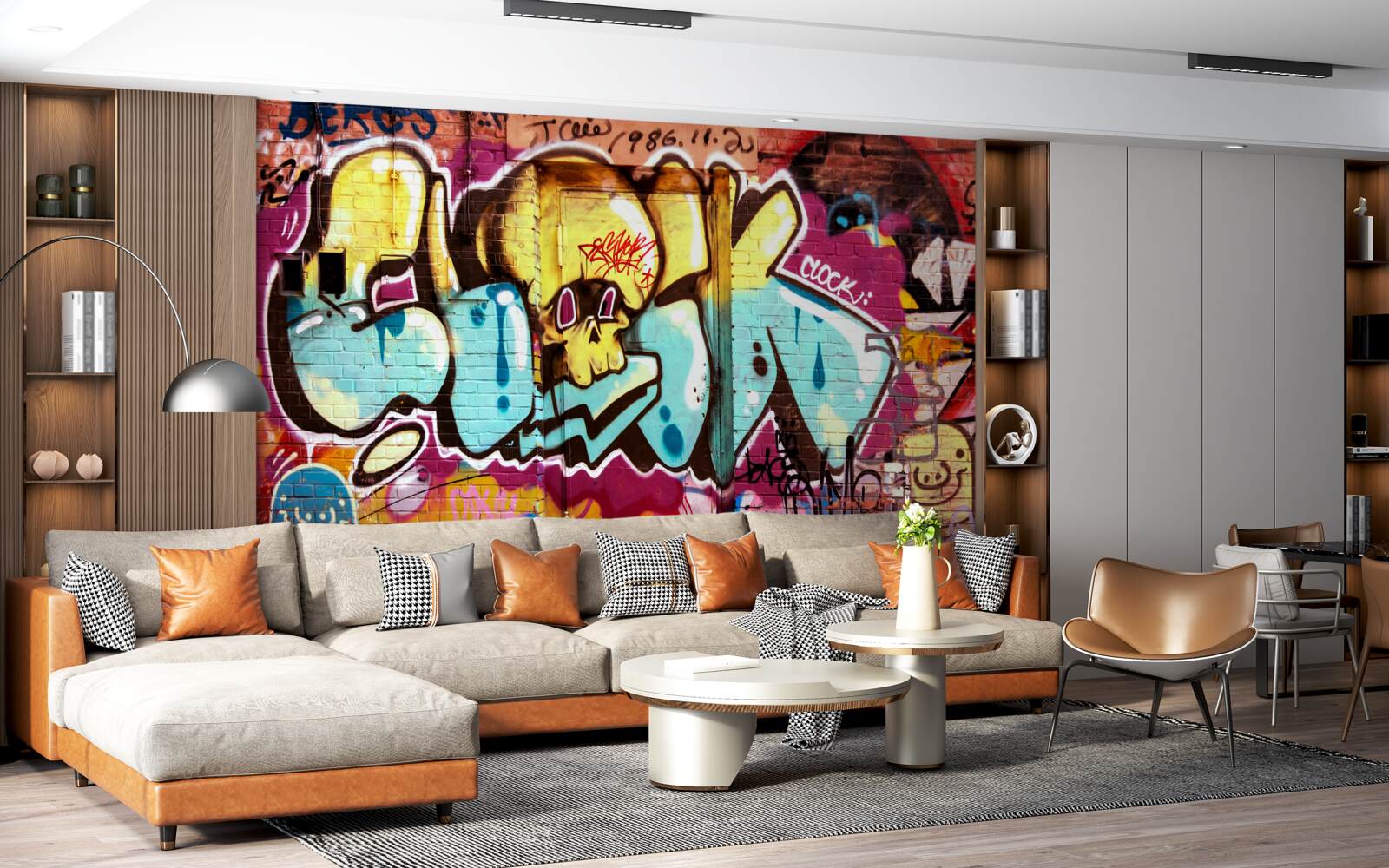 Фотошпалери графіті з яскравими написами