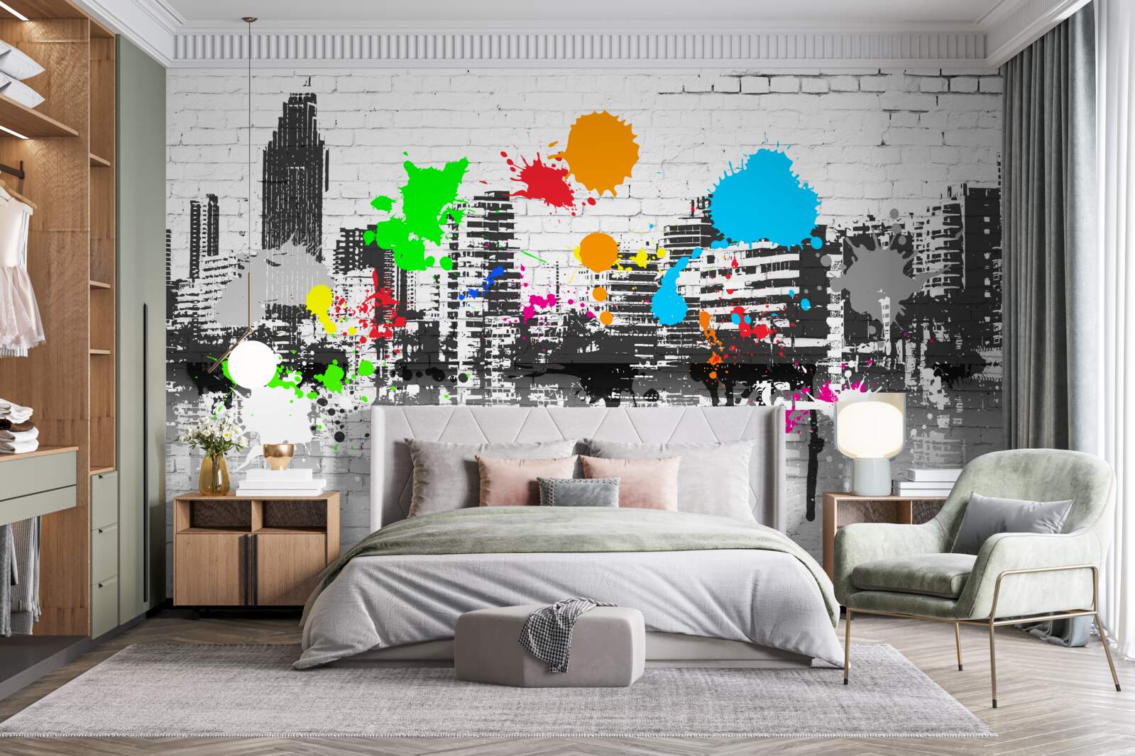 Фотошпалери міське настінне графіті