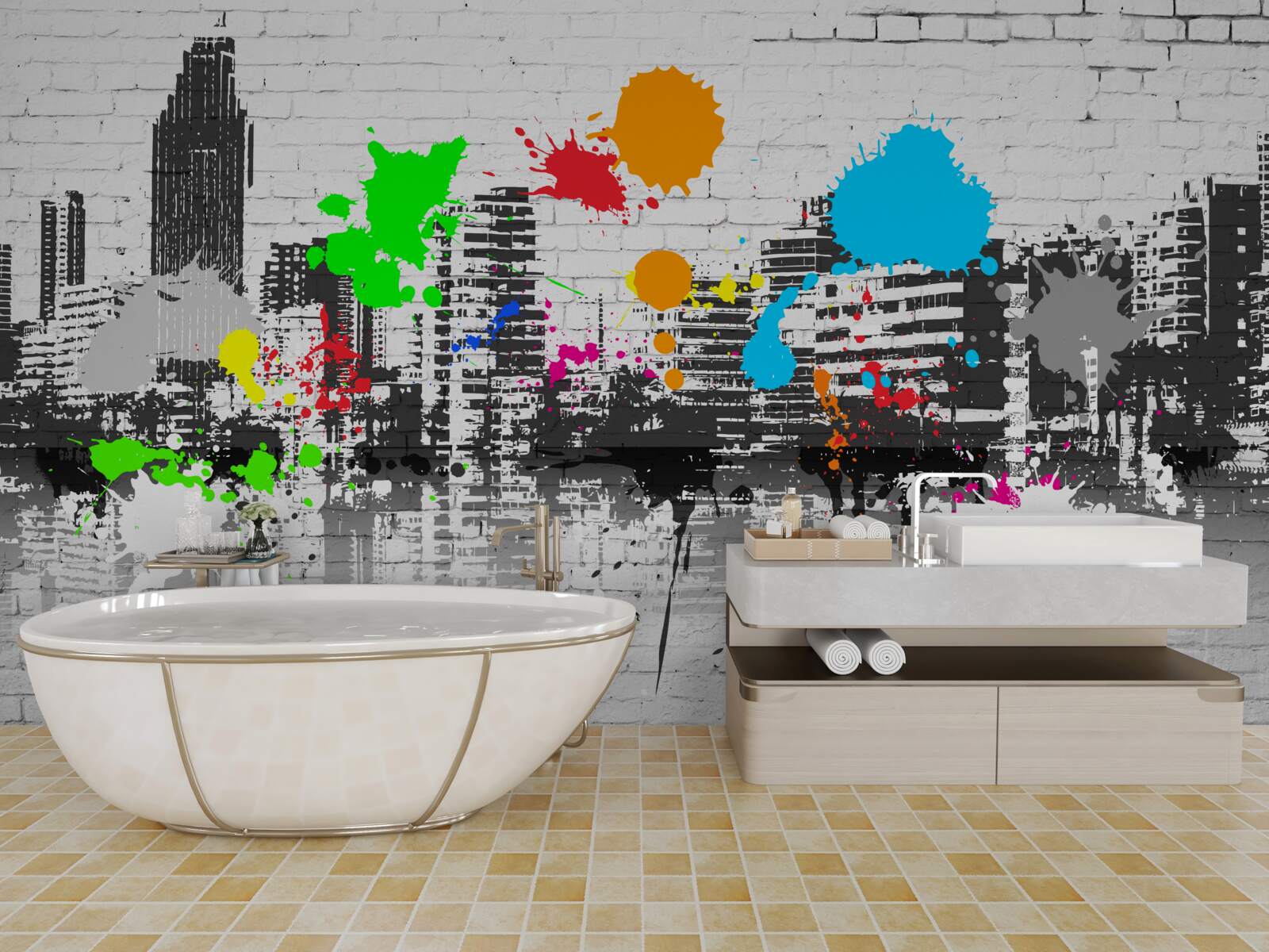 Фотошпалери міське настінне графіті