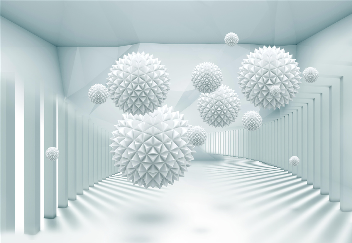 Фотошпалери об'ємні кулі з плаваючими гострими краями