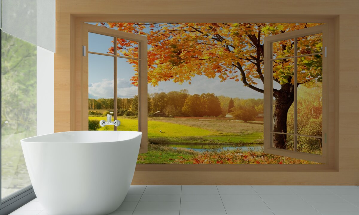 Фотошпалери осінній вид з вікна