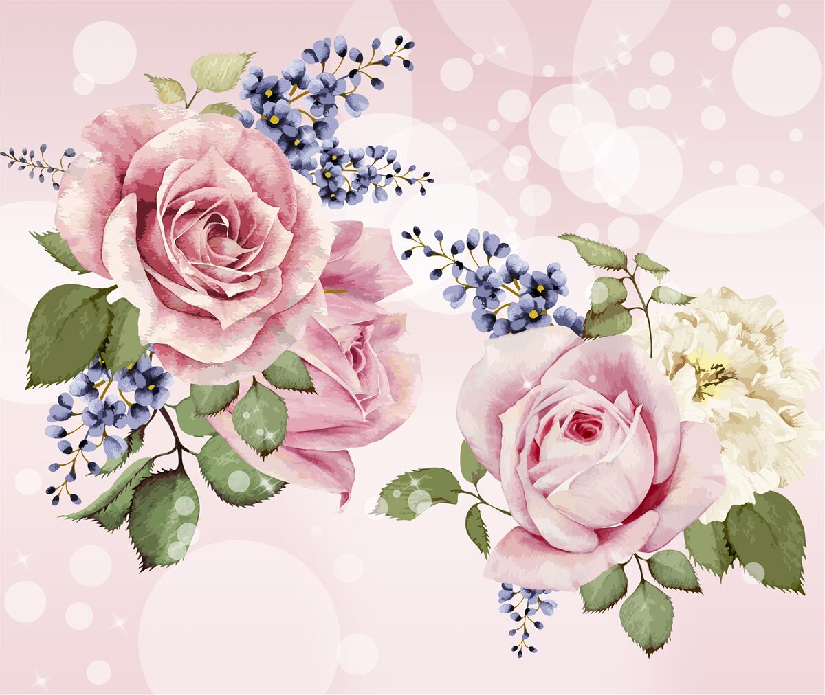 Фотошпалери бутони троянд в композиції