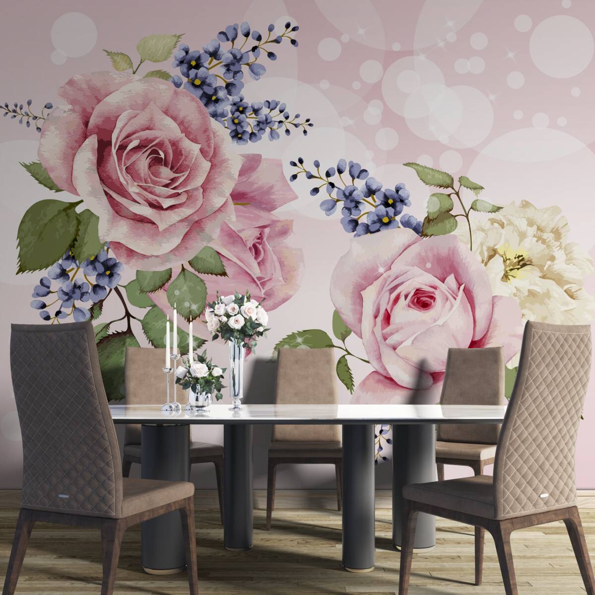 Фотошпалери бутони троянд в композиції