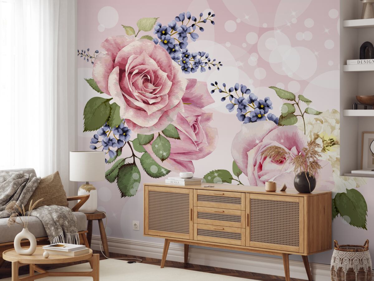 Фотошпалери бутони троянд в композиції